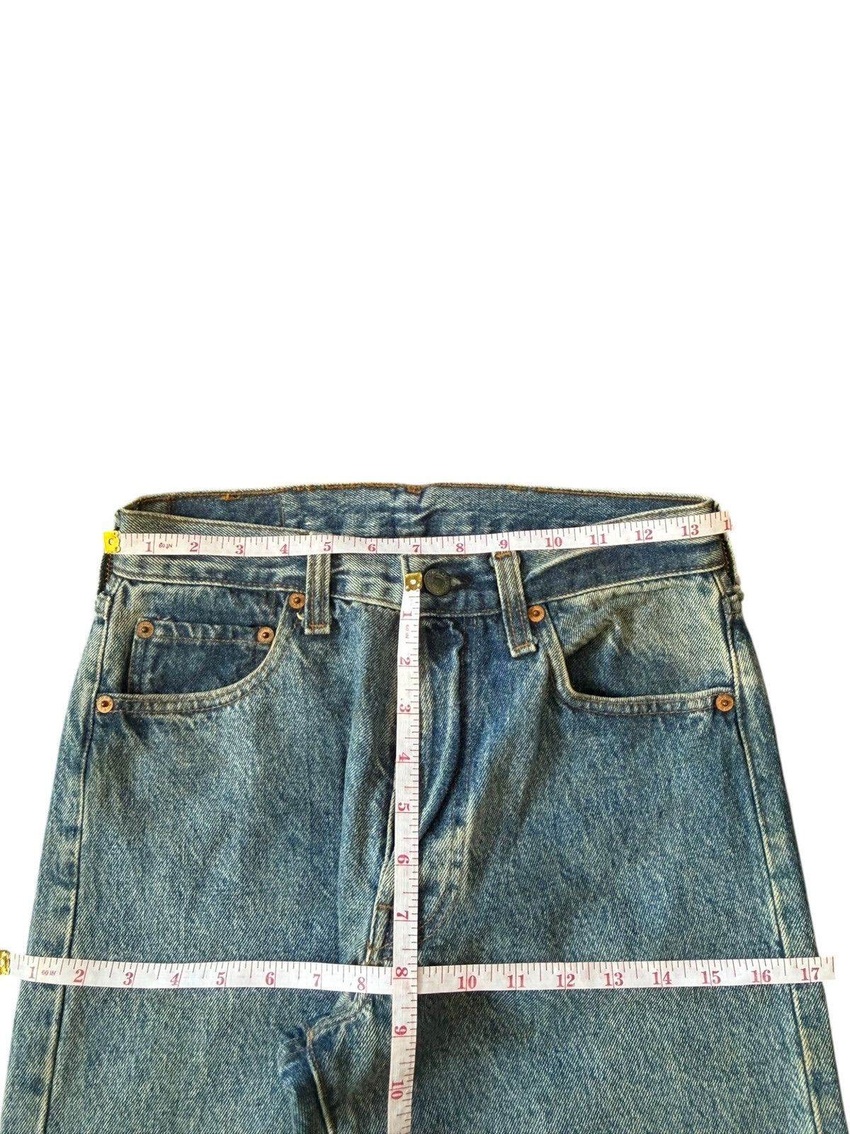 Levi's Vintage 80s Levis 501 Blue Wash Jeans Button 555 Size US 27 - 6 Thumbnail