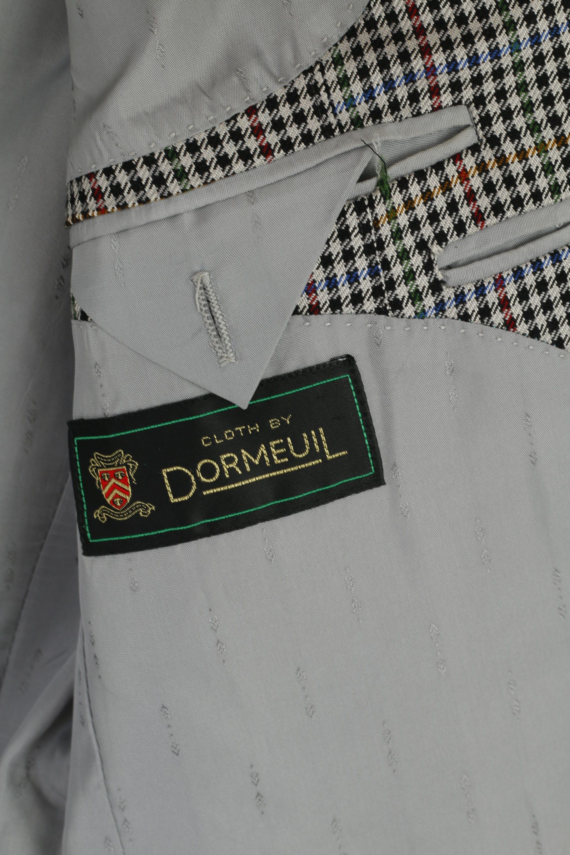 Vintage Falbe Dormeuil Men 38 Blazer Wool Houndstooth 7309 Size 38R - 4 Thumbnail