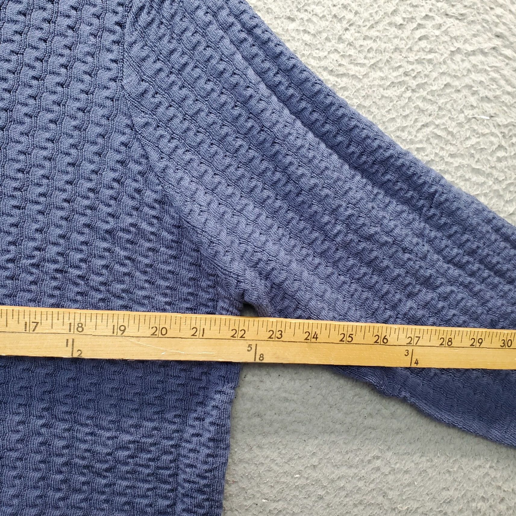Architect Architect Sweater Womens 2X Blue Knit Long Raglan Sleeve V Neck Button Pullover Size XXL / US 16-18 / IT 52-54 - 3 Thumbnail