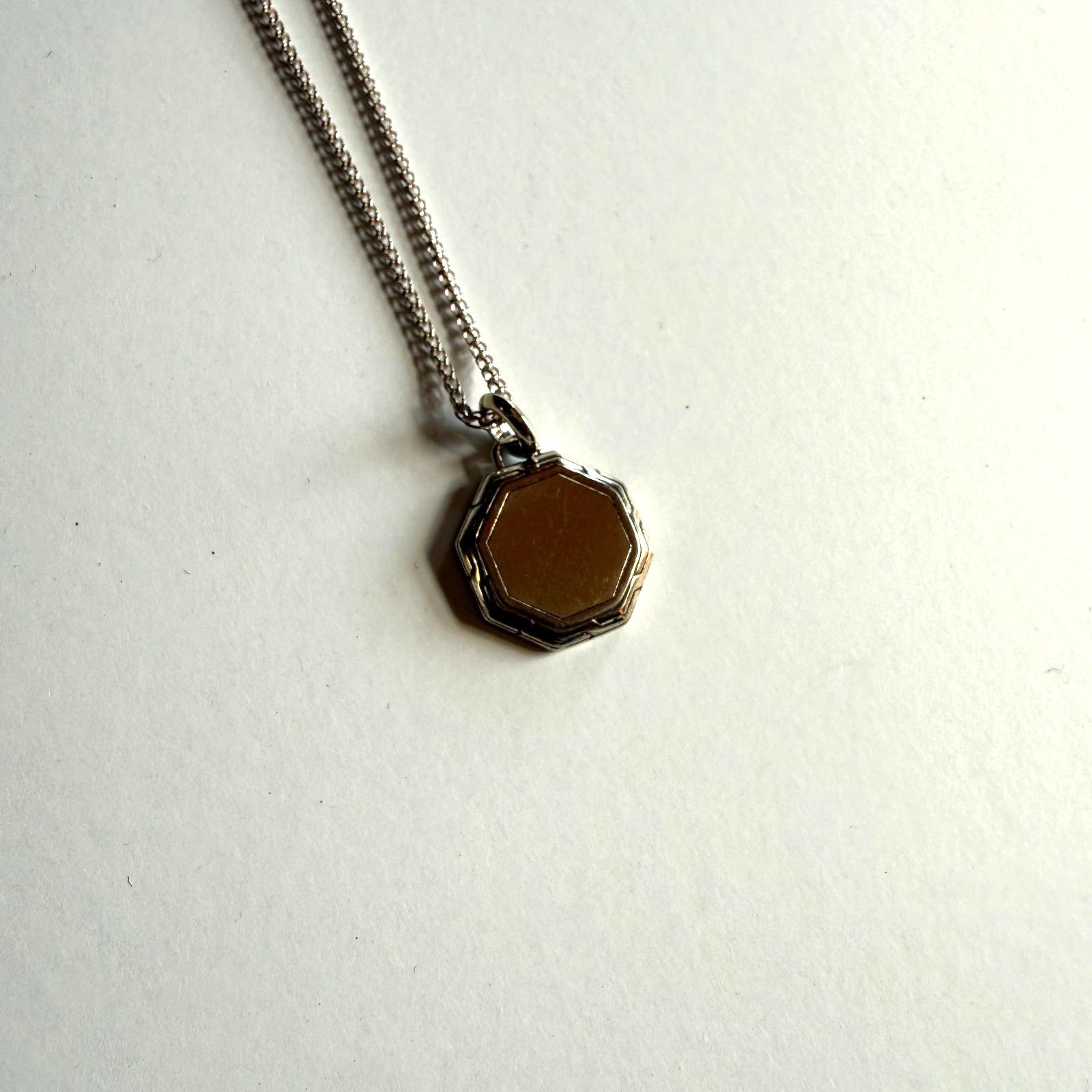 John Hardy Sterling Silver Octagon Pendant Necklace Chain