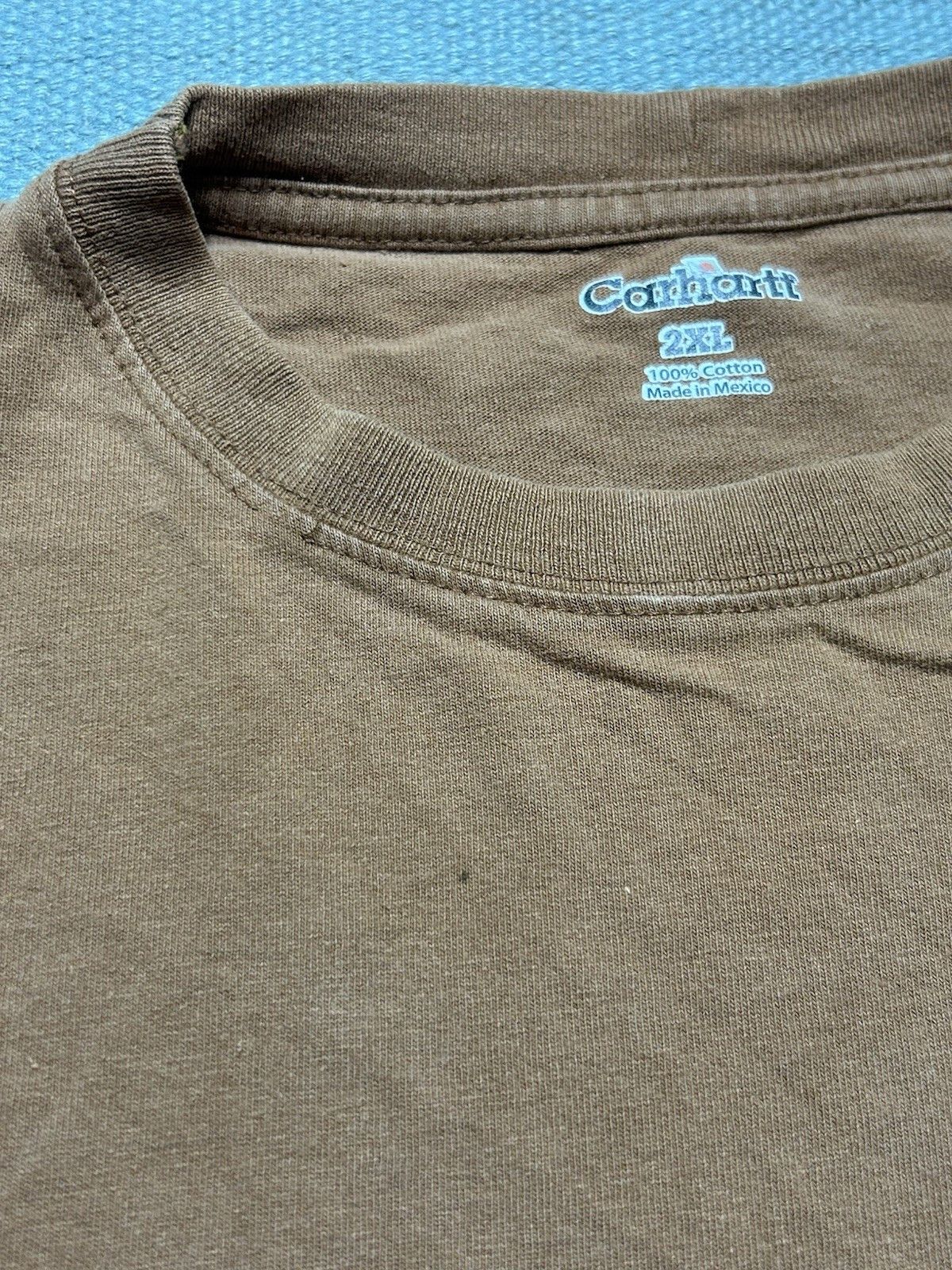 Vintage Carhartt pocket t shirt brown tan distressed repaired XL Size US XL / EU 56 / 4 - 5 Thumbnail