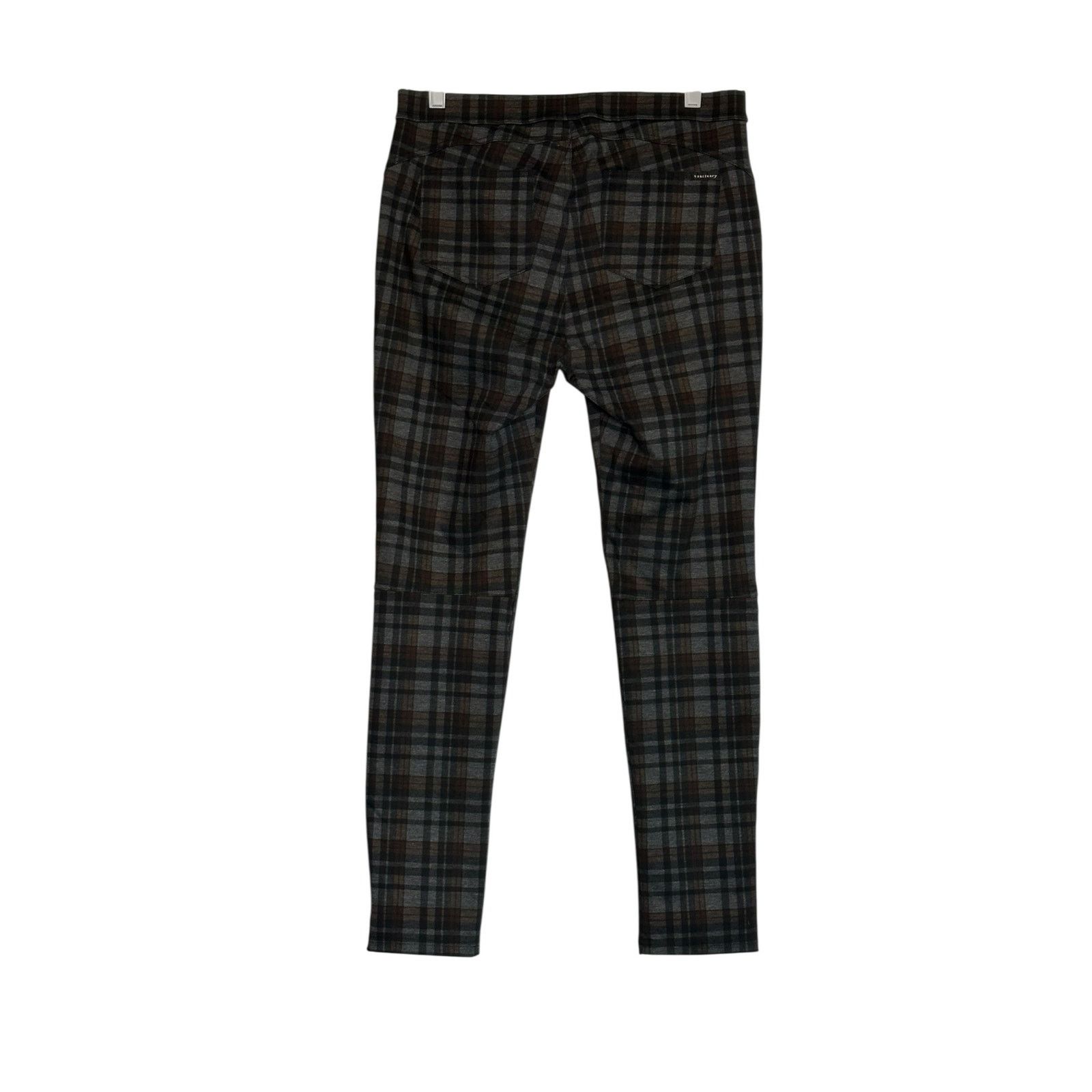 Anthropologie Sanctuary gray plaid pull on pants size XL Size 31" - 2 Thumbnail