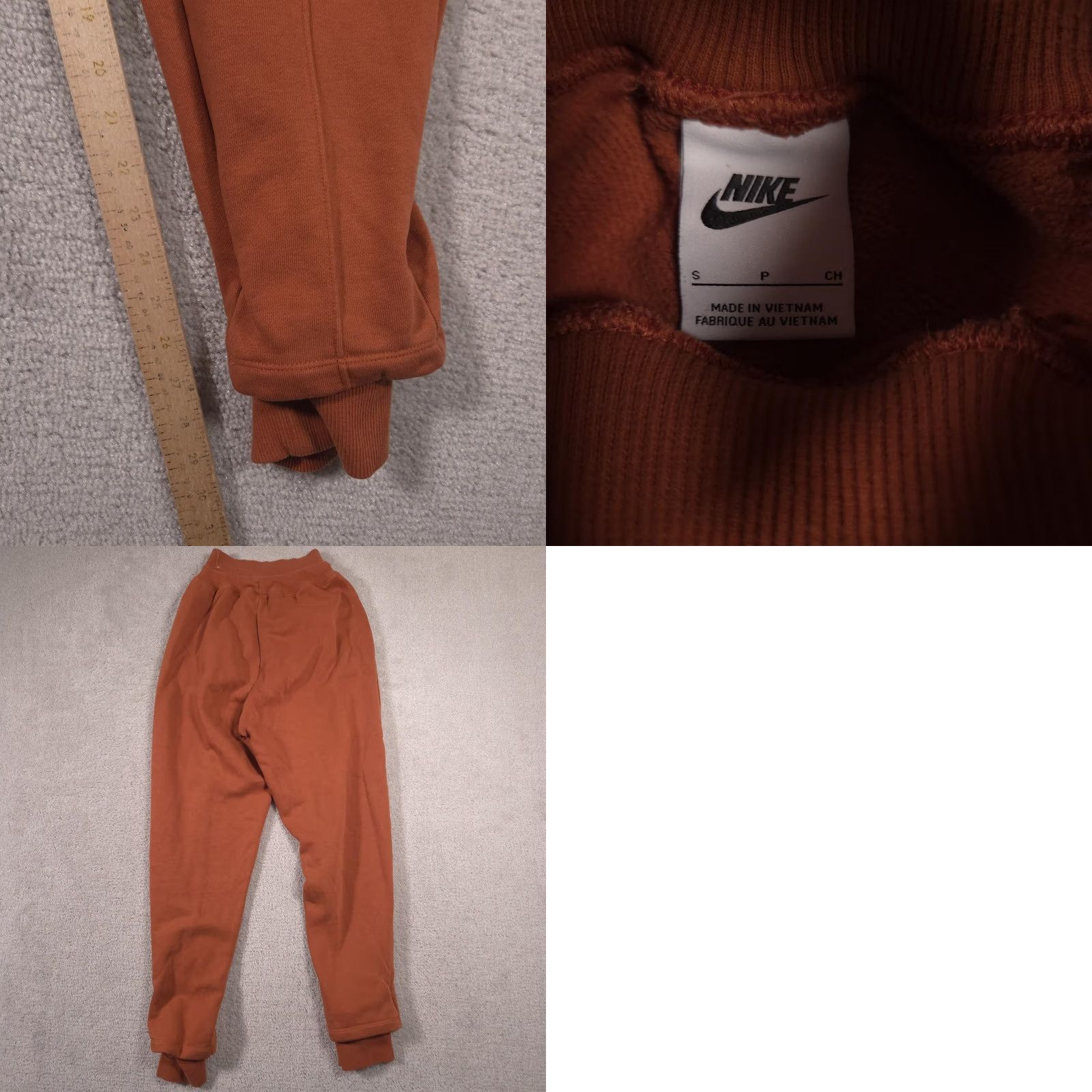 Nike Nike Womens Small Brown Fleece Joggers Sweatpants High Waist Swoosh Logo Size 28" / US 6 / IT 42 - 9 Thumbnail