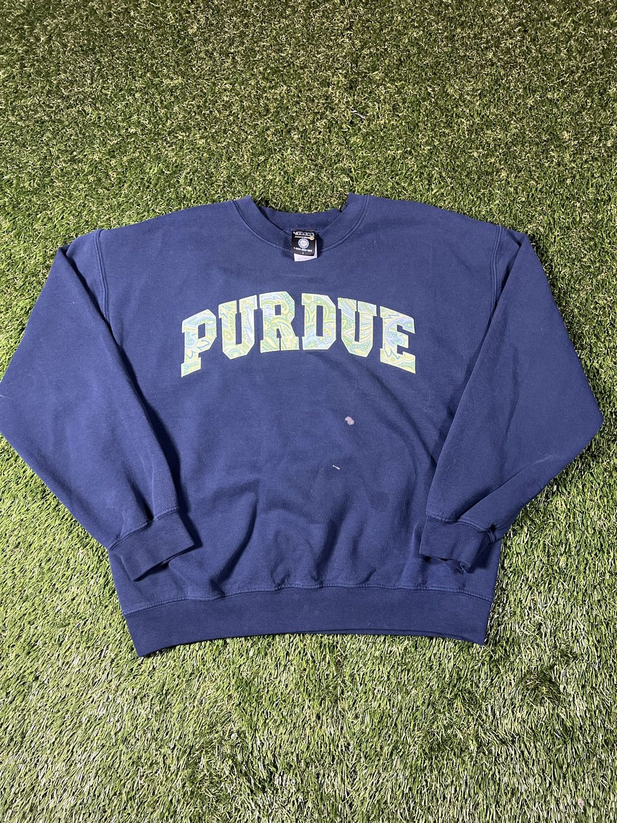 NCAA × Vintage Vintage 90’s Purdue Boilermakers College Quilted Crewneck Size US L / EU 52-54 / 3 - 1 Thumbnail