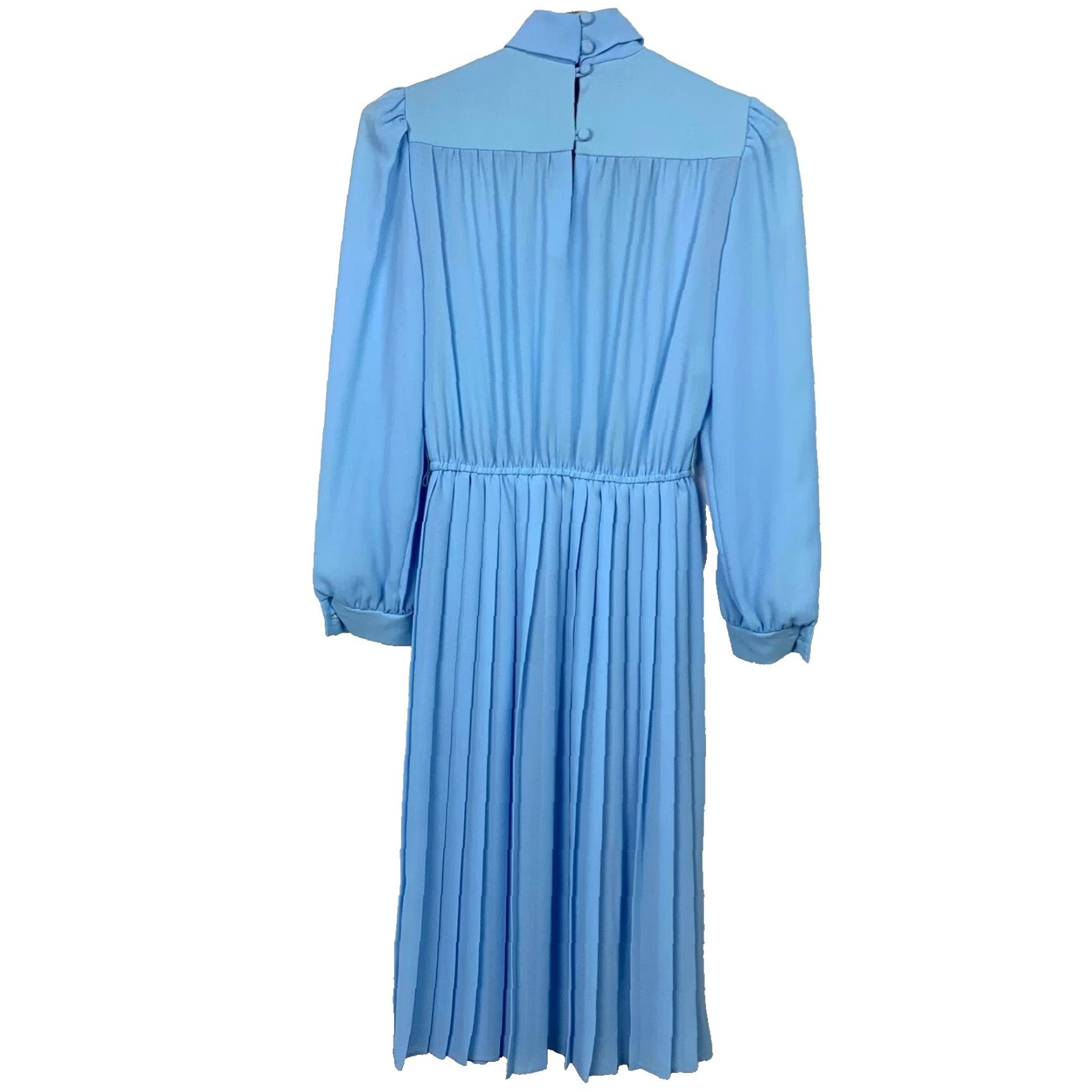 Vintage Vintage Mavinette Blue Pleated Twirl Secretary Dress Twee Size 6 80s Size M / US 6-8 / IT 42-44 - 5 Thumbnail