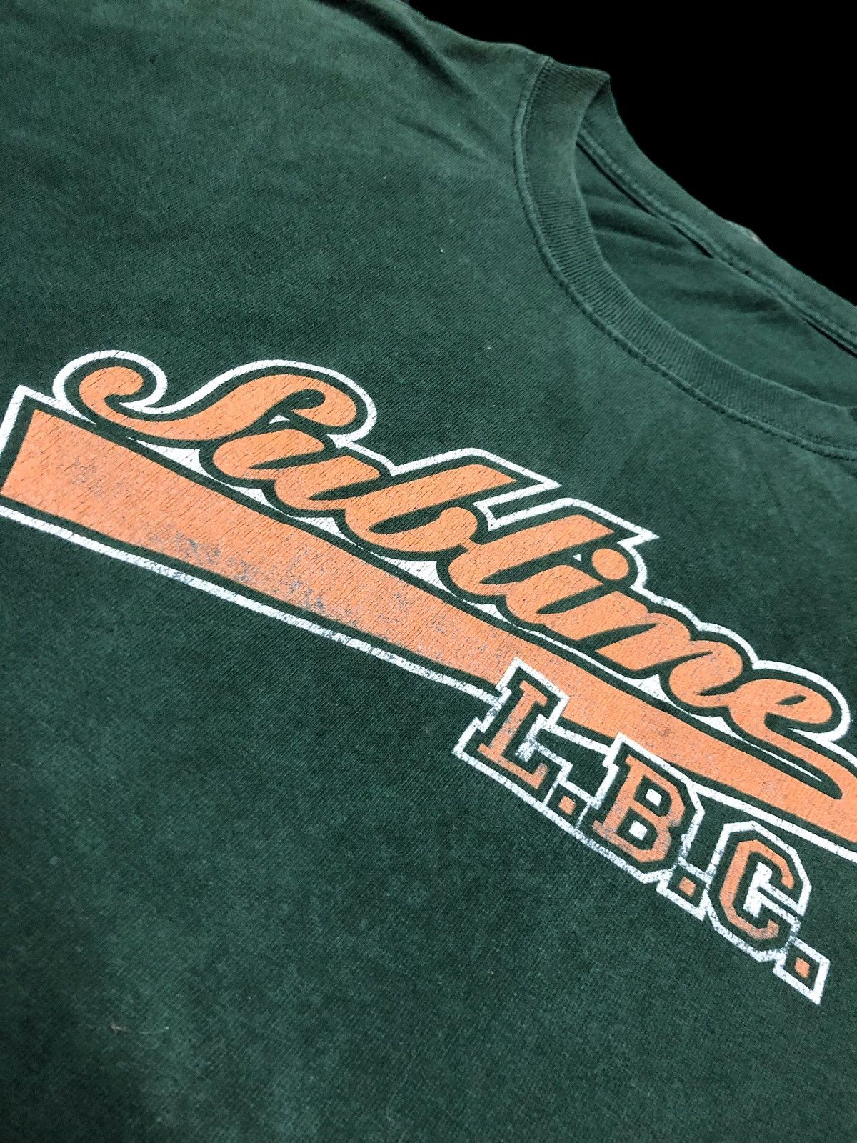 Band Tees Y2K SUBLIME L.B.C BAND T GREEN FADED Size US XXL / EU 58 / 5 - 3 Thumbnail