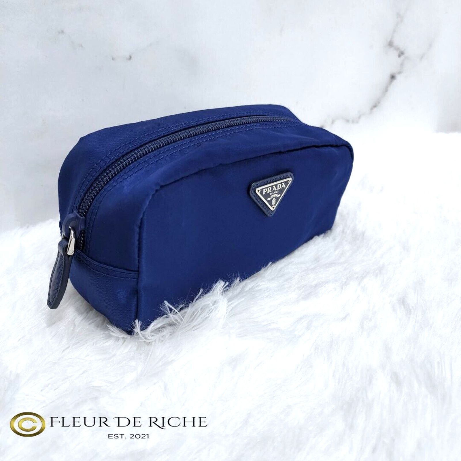 Prada Prada Necessaire Nylon Cosmetic Case Blue Bleuette 1NA350 Size ONE SIZE - 1 Thumbnail