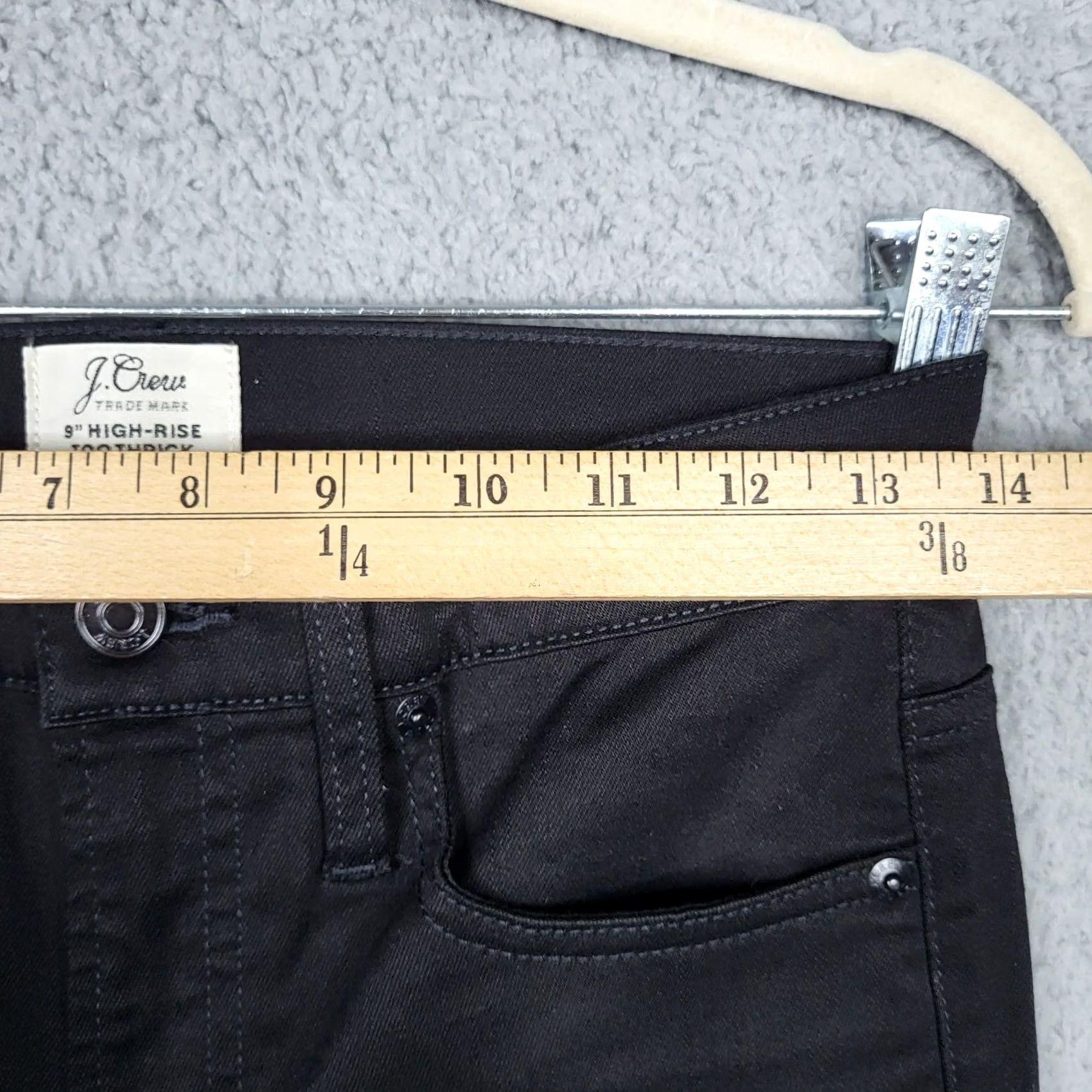 J.Crew J.Crew Jeans 9" High-Rise Toothpick Women's Size 27 Black Denim 5-Pocket Regular Fit Vintage No N/A Size 27" / US 4 / IT 40 - 4 Thumbnail
