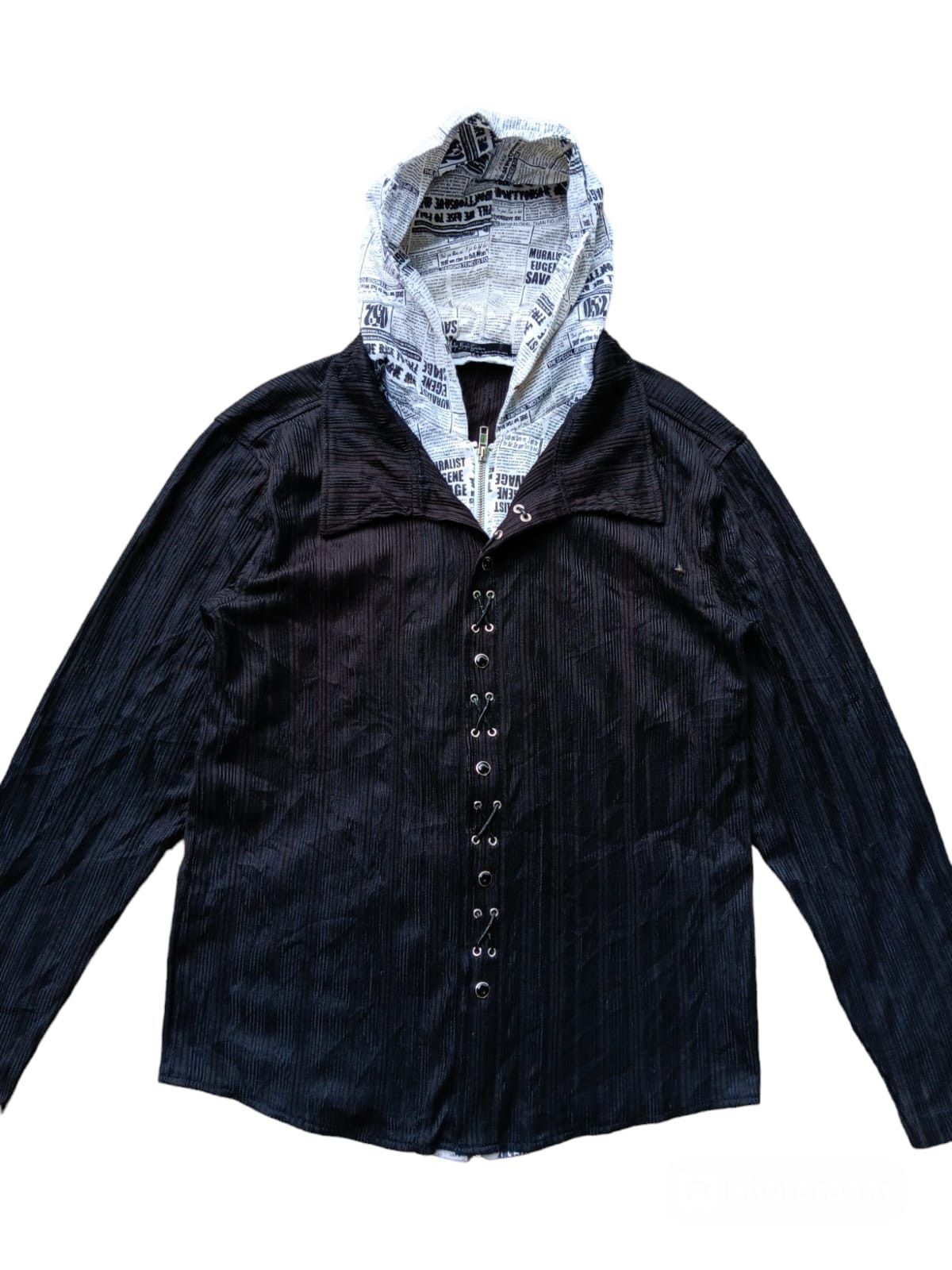 Japanese Brand The boys garden news papper double layer lace up hoodie Size US M / EU 48-50 / 2 - 2 Thumbnail