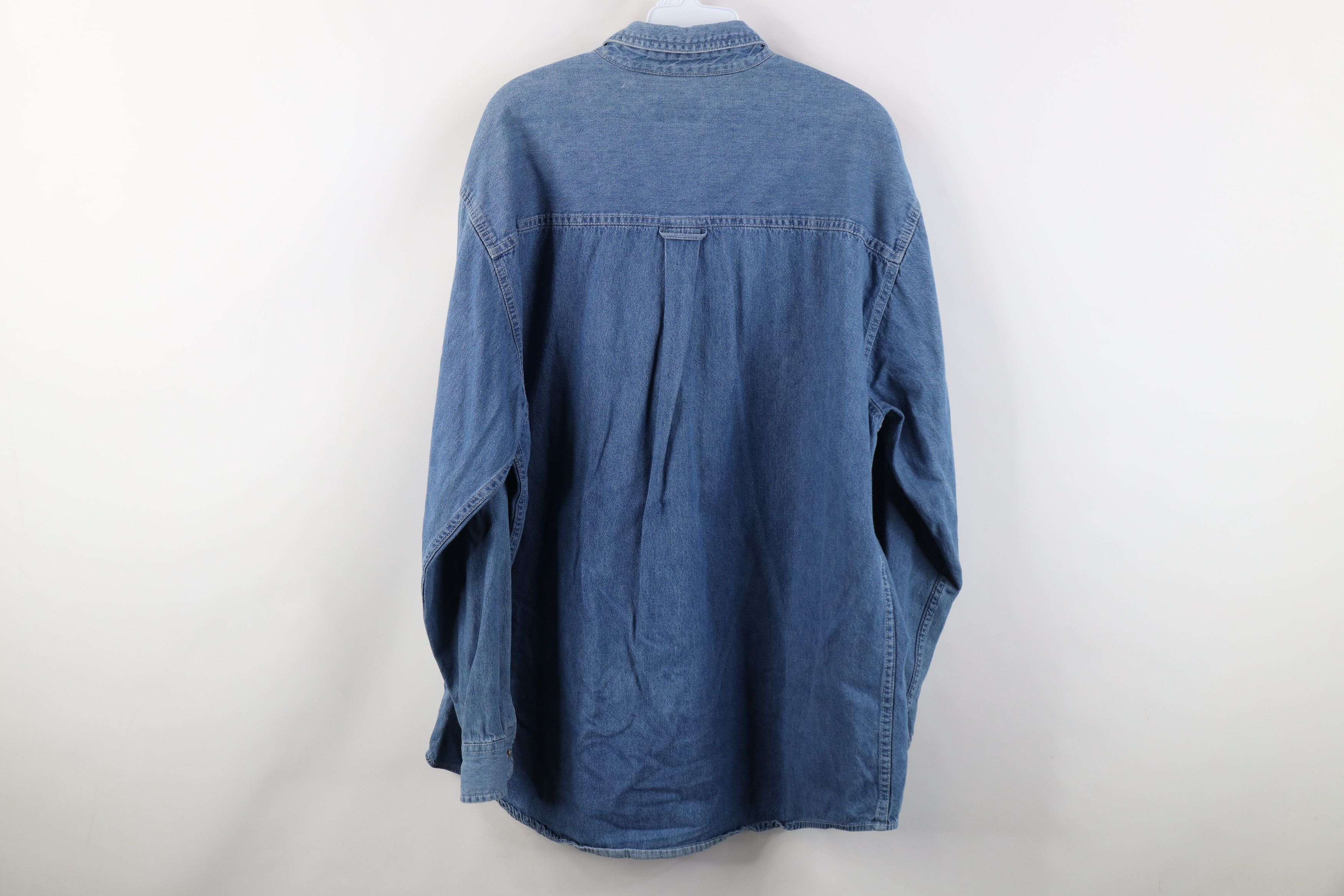 Vintage Vintage 90s Y2K Streetwear Denim Collared Button Down Shirt Size US XL / EU 56 / 4 - 11 Thumbnail