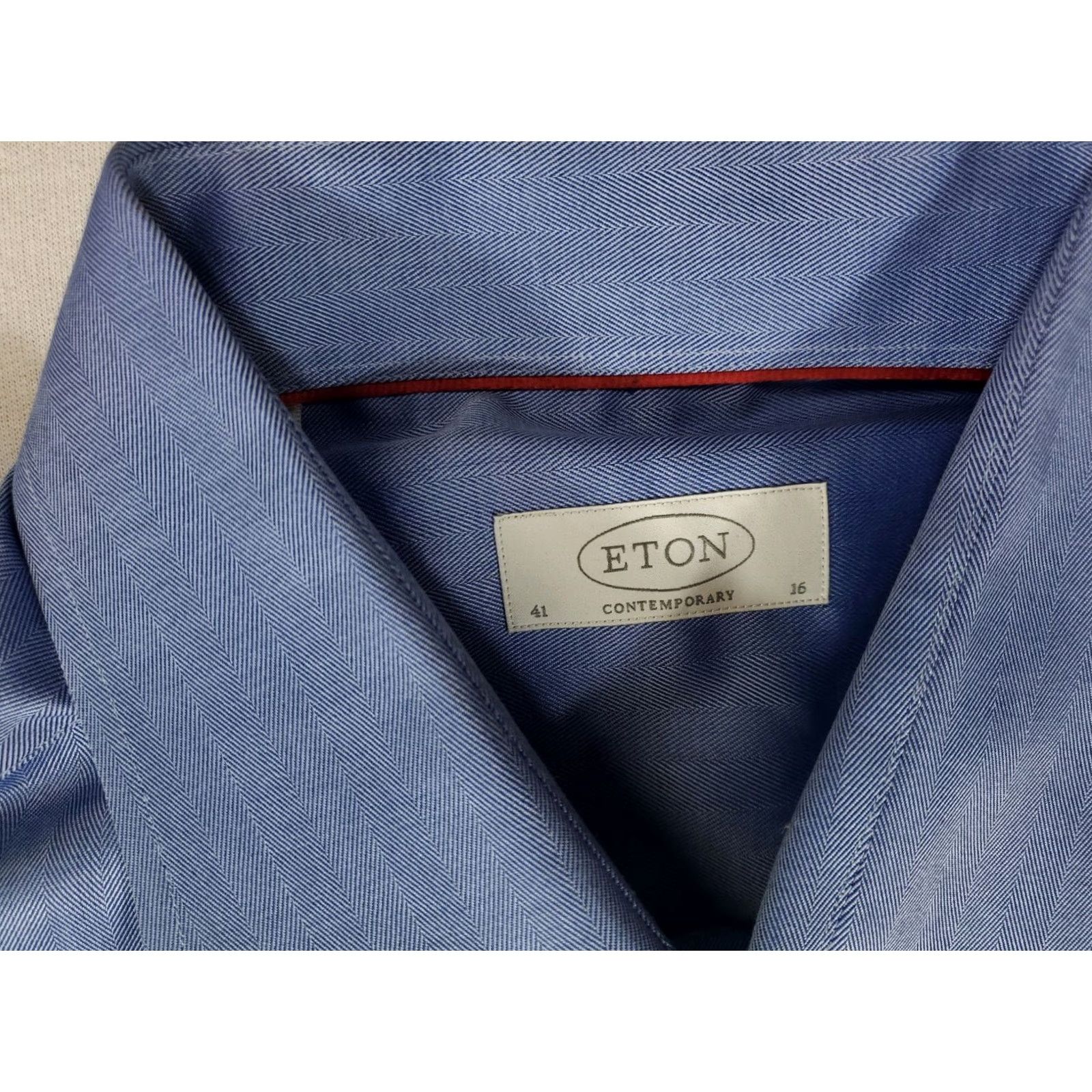 Eton ETON Dress Shirt Blue Oxford Button-Down French Cuff Mens 16/41 Regular Long Sleeve Collared Shirt Size US L / EU 52-54 / 3 - 2 Thumbnail