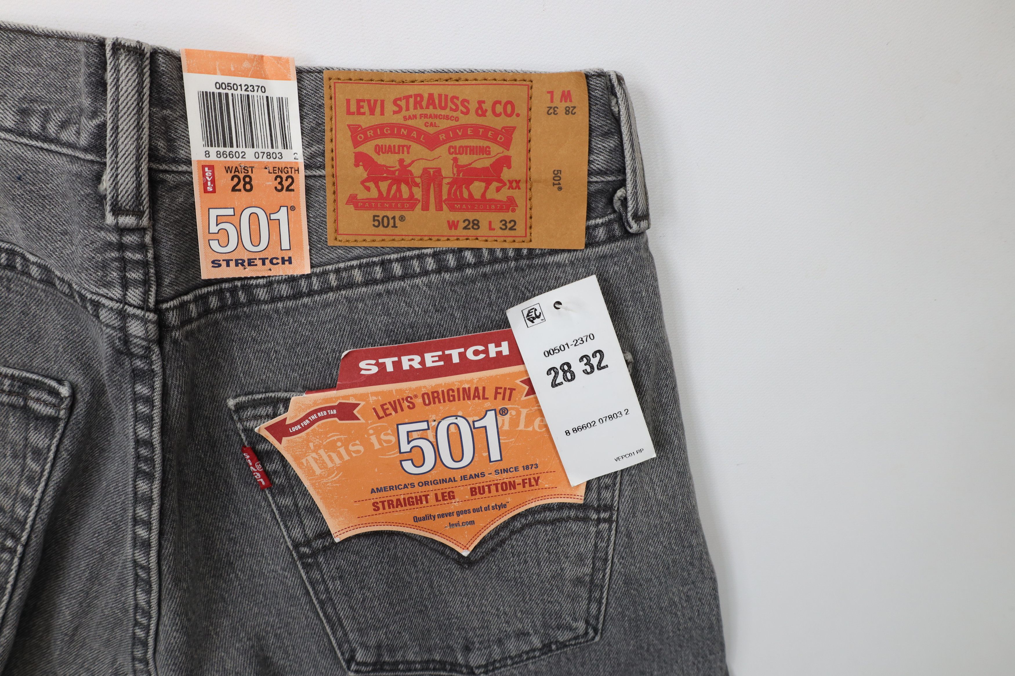 Levi's New Levis 501xx Button Fly Stretch Straight Leg Jeans Size US 28 / EU 44 - 3 Thumbnail