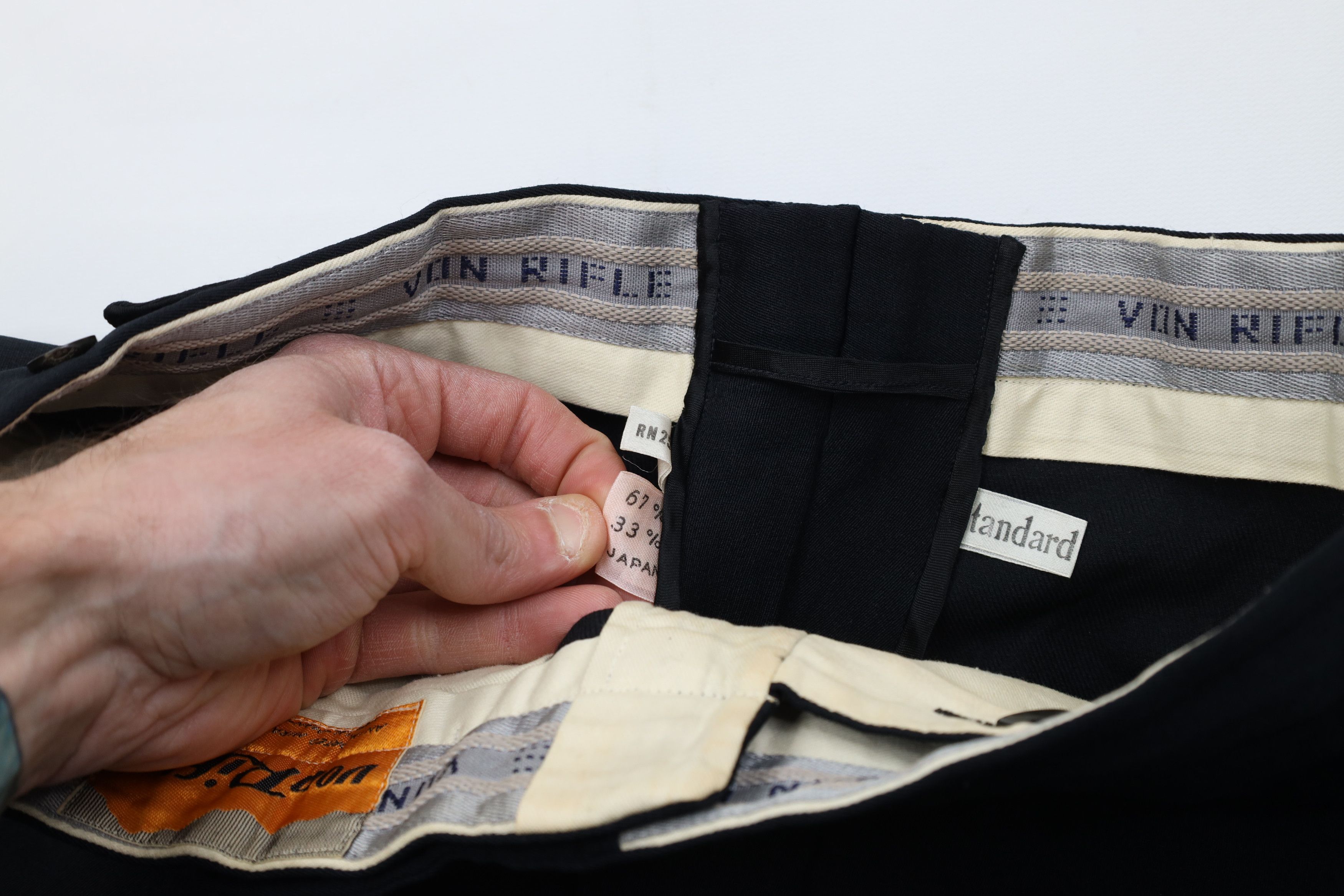 Vintage 50s Streetwear Gabardine Capris Pants Black Japan
