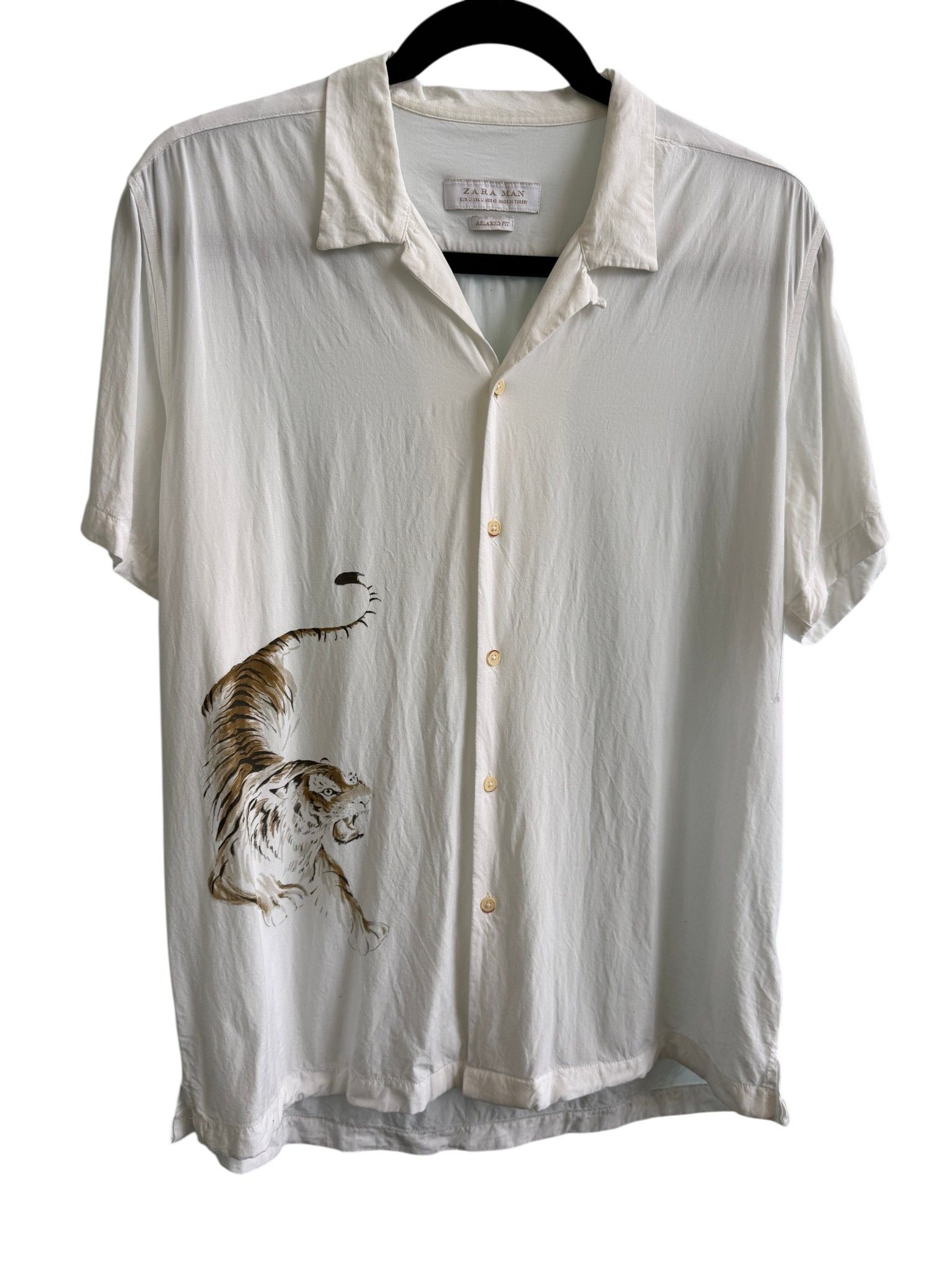 Zara Zara Man short sleeved button up Tiger shirt Size US L / EU 52-54 / 3 - 3 Thumbnail