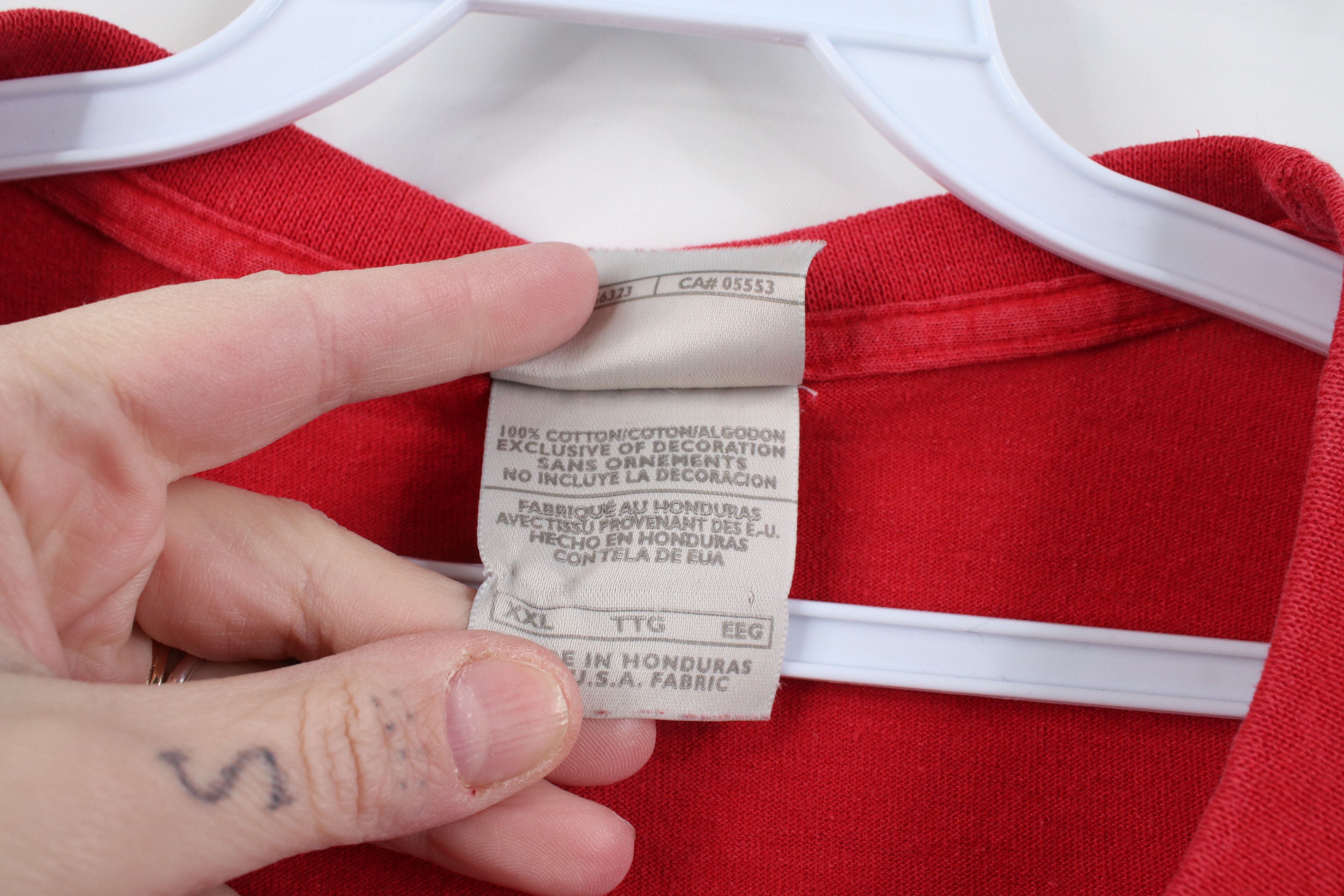 Nike Vintage Nike Spell Out Rubber Box Logo T-Shirt Red Cotton Size US XXL / EU 58 / 5 - 7 Thumbnail