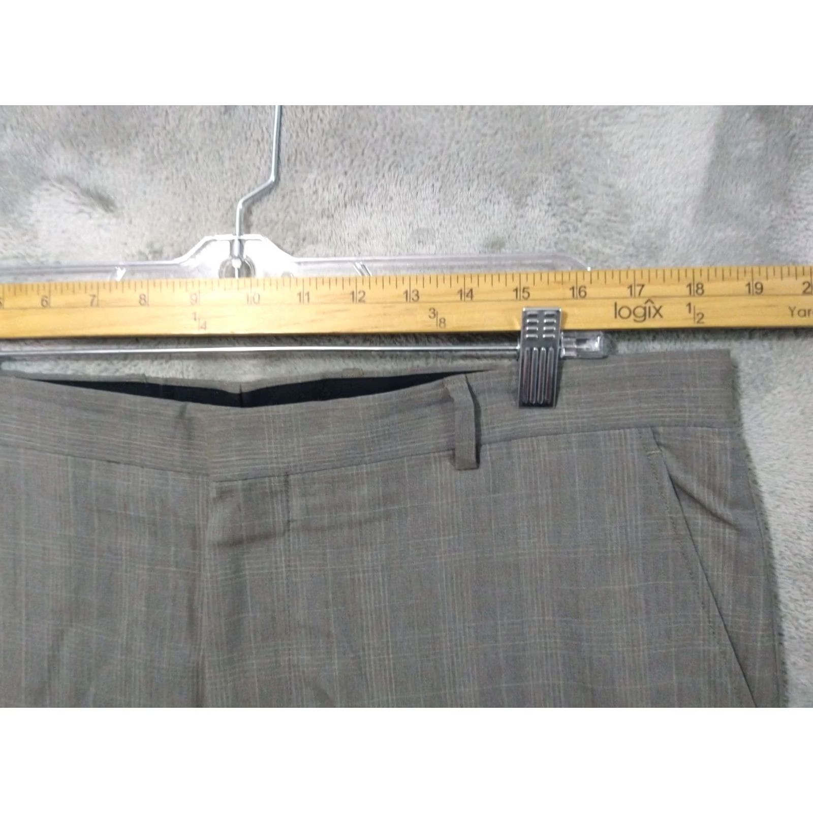 Banana Republic Banana Republic Mens Dress Pants Gray Windowpane Plaid Wool Modern Fit 36x32 Size US 36 / EU 52 - 3 Thumbnail