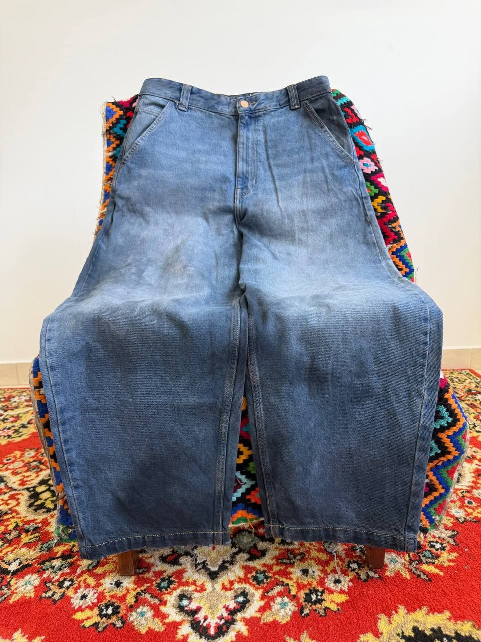 Japanese Brand Vintage tornado mart style washed baggy y2k hype Jeans Blue Size US 32 / EU 48 - 3 Thumbnail