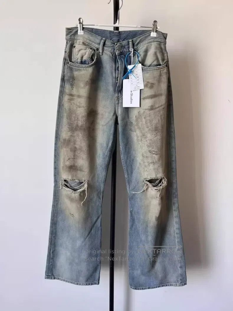 Acne Studios Acne Studios Denim Series Dirty Mud-Dyed Wasteland Destruc Size US 27 - 1 Thumbnail