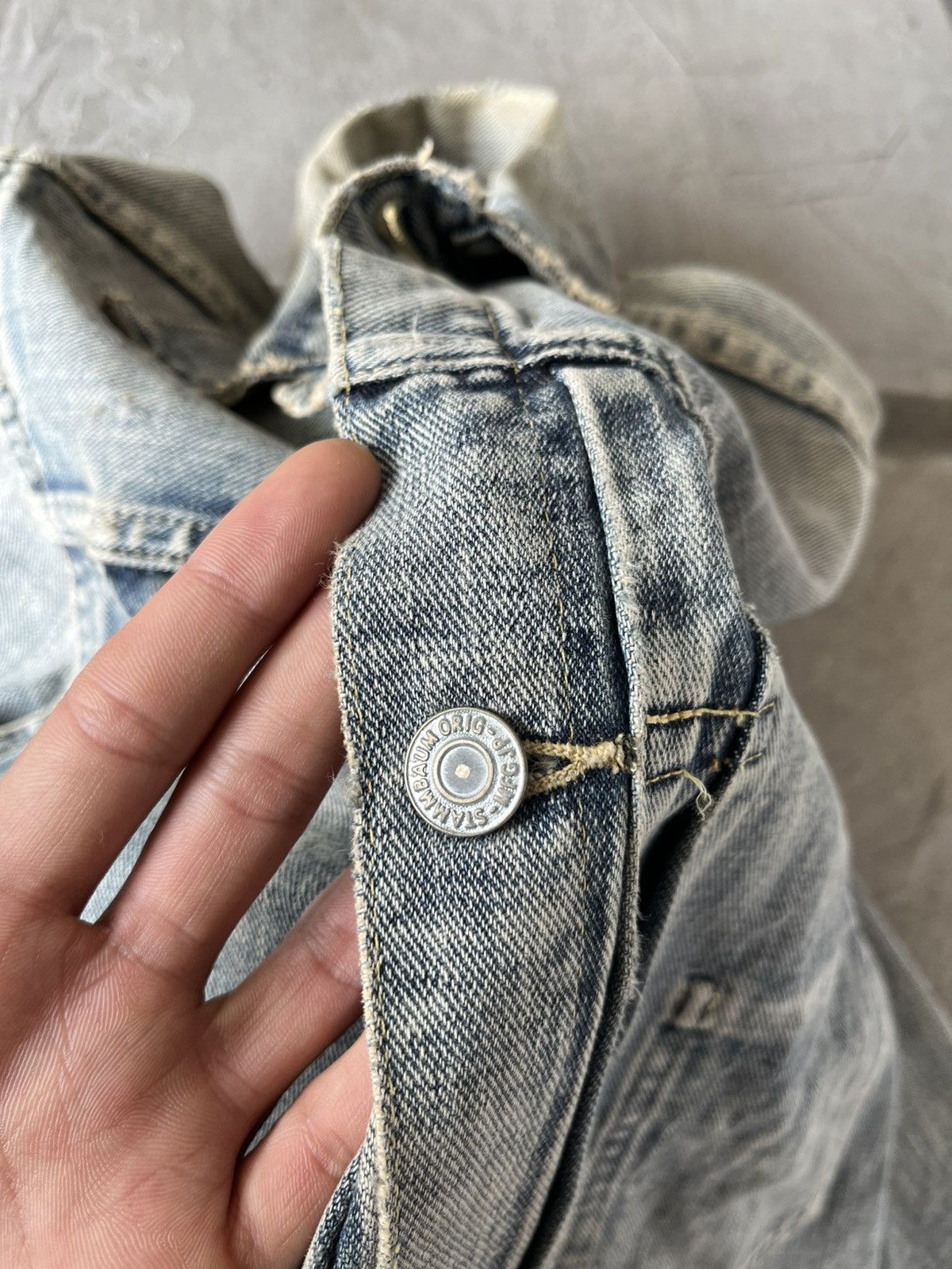 Japanese Brand × Vintage PERFECT!! FADED DISTRESSED VTG. DENIM JACKET JAPAN BRAND Size US M / EU 48-50 / 2 - 3 Thumbnail