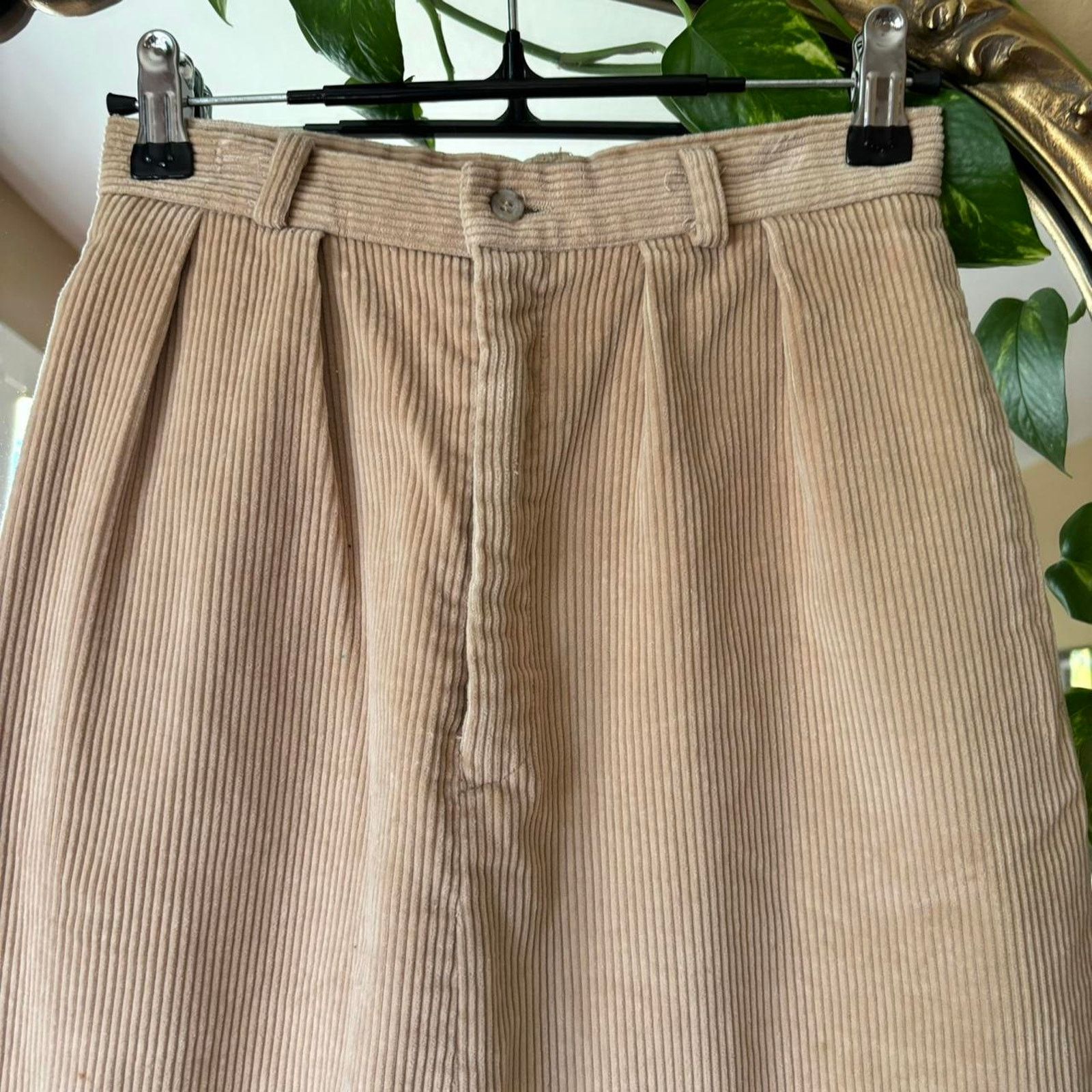 Vintage Vintage Palmetto’s Beige Corduroy Midi Skirt XXS Size 23" - 3 Thumbnail