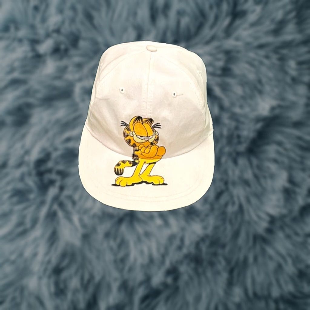 Logo 7 VINTAGE Garfield Cartoon Logo TV Network VTG SnapBack Hat Adult White Men's One Size Adjustable 90s 80s USA Cartoon Nets Size ONE SIZE - 1 Thumbnail