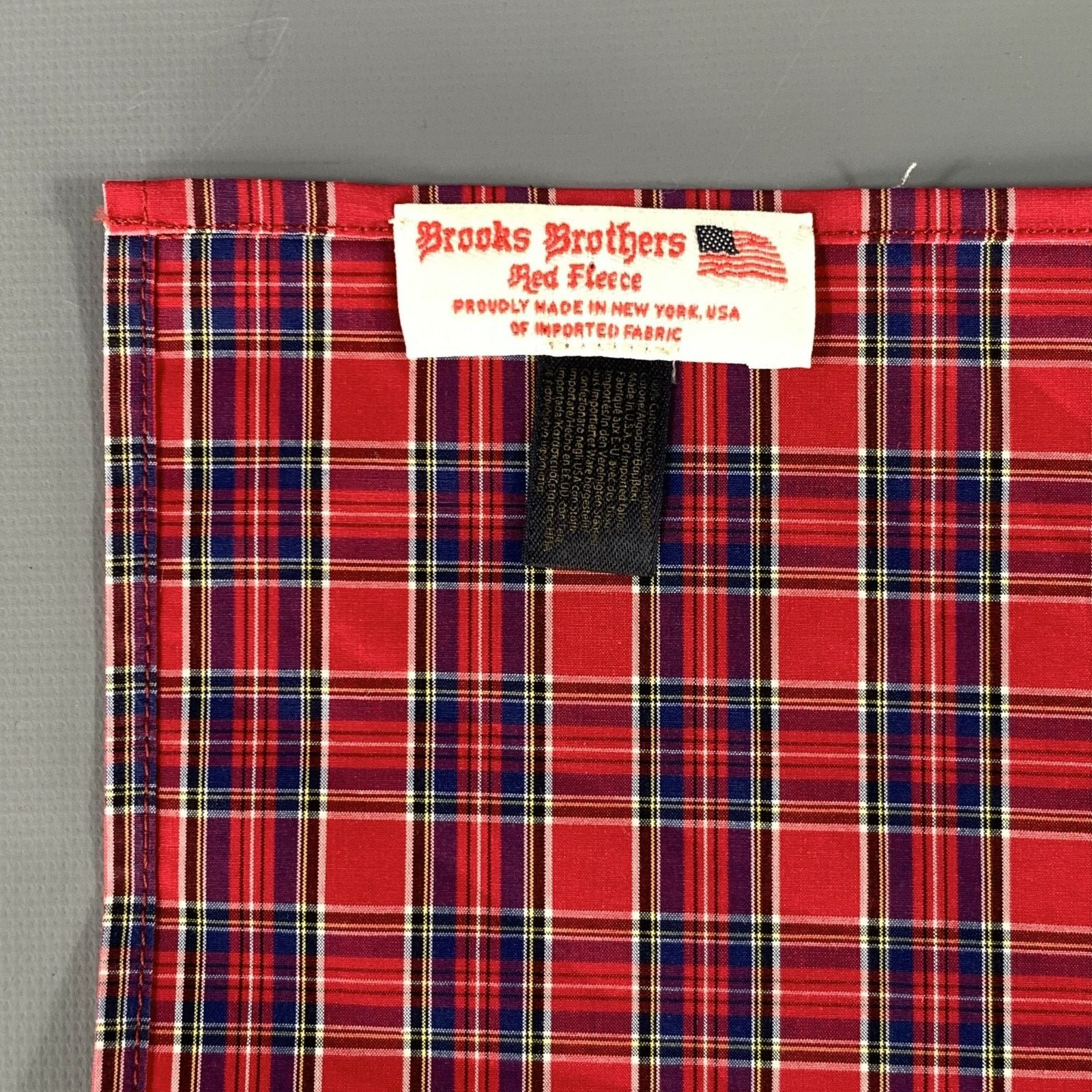 Brooks Brothers BROOKS BROTHERS Red Blue & White Plaid Cotton Pocket Square Size ONE SIZE - 4 Thumbnail
