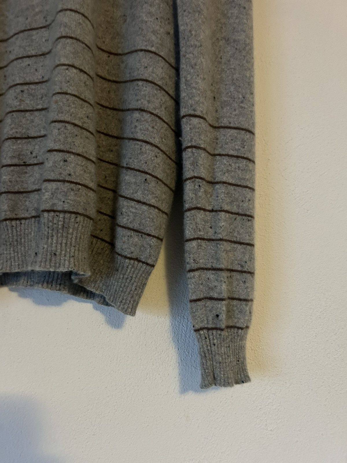 Marni Marni Grey Cashmere Knit Sweater with Striped Detail Size US S / EU 44-46 / 1 - 8 Thumbnail