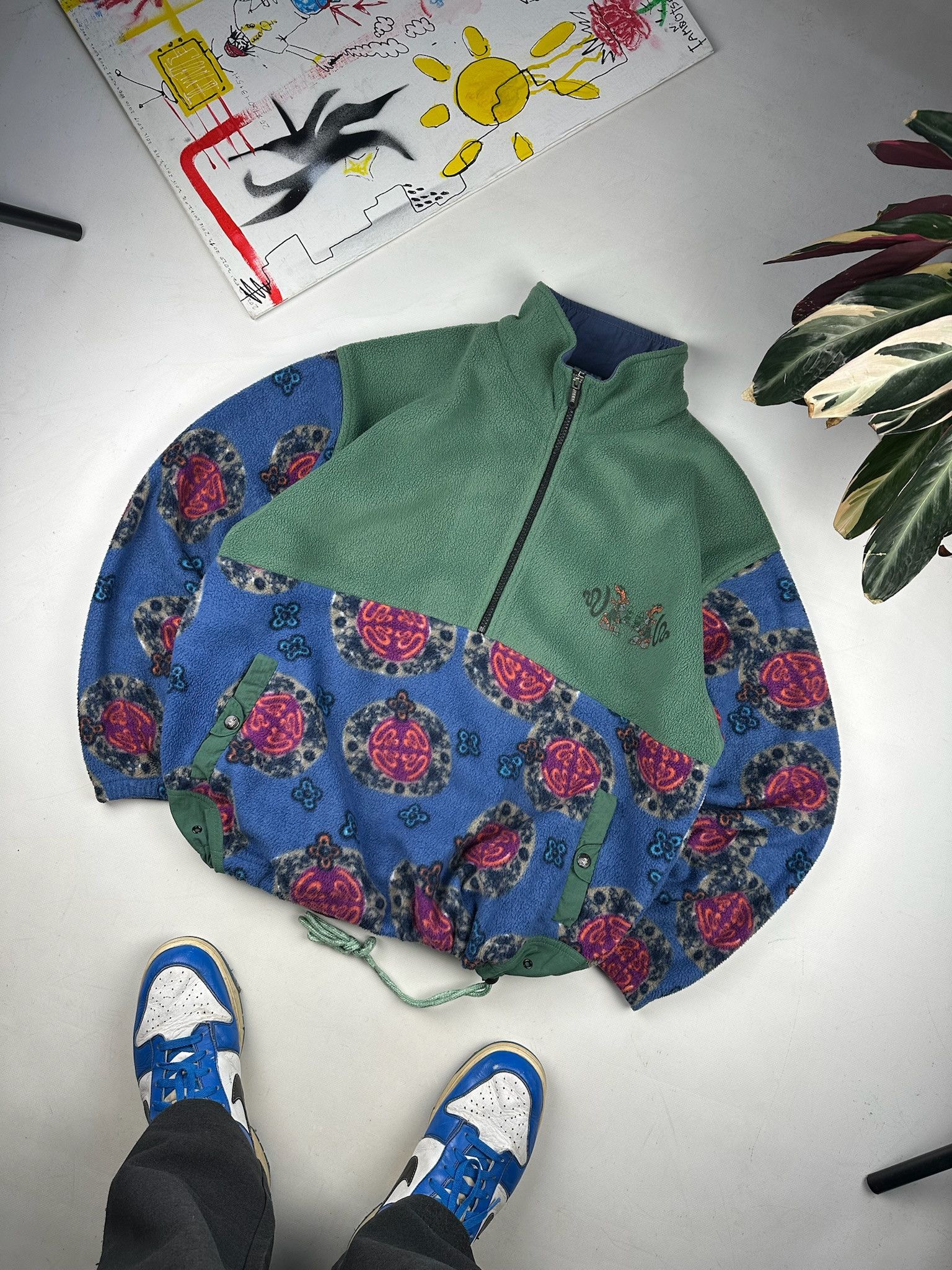 Adidas Vintage Adidas Fleece Sweatshirt Jacket 1/4 Zip Print Size US M / EU 48-50 / 2 - 3 Thumbnail