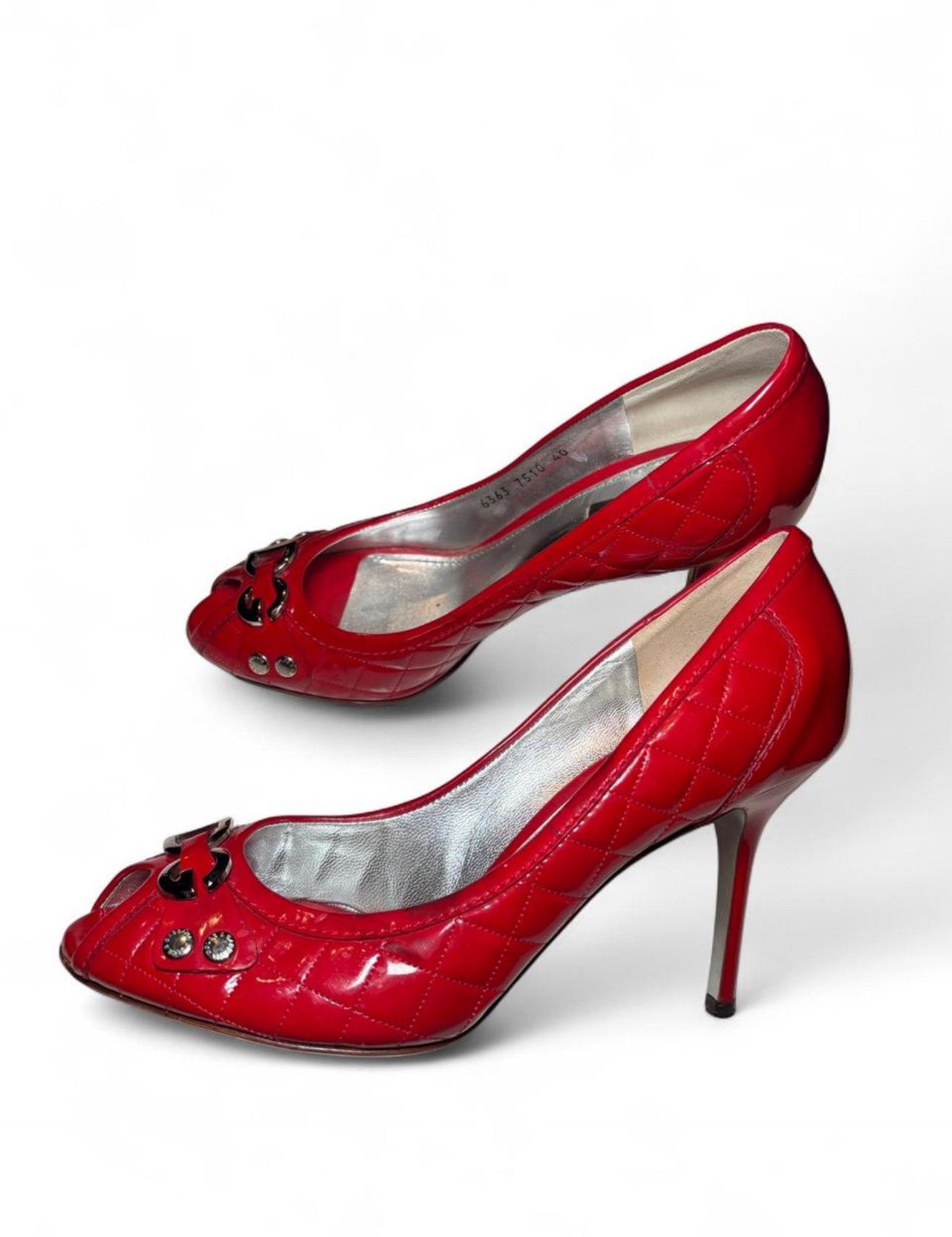 Dolce & Gabbana Red Vintage Patent Leather Dolce & Gabbana Heels Size US 9 / IT 39 - 3 Thumbnail