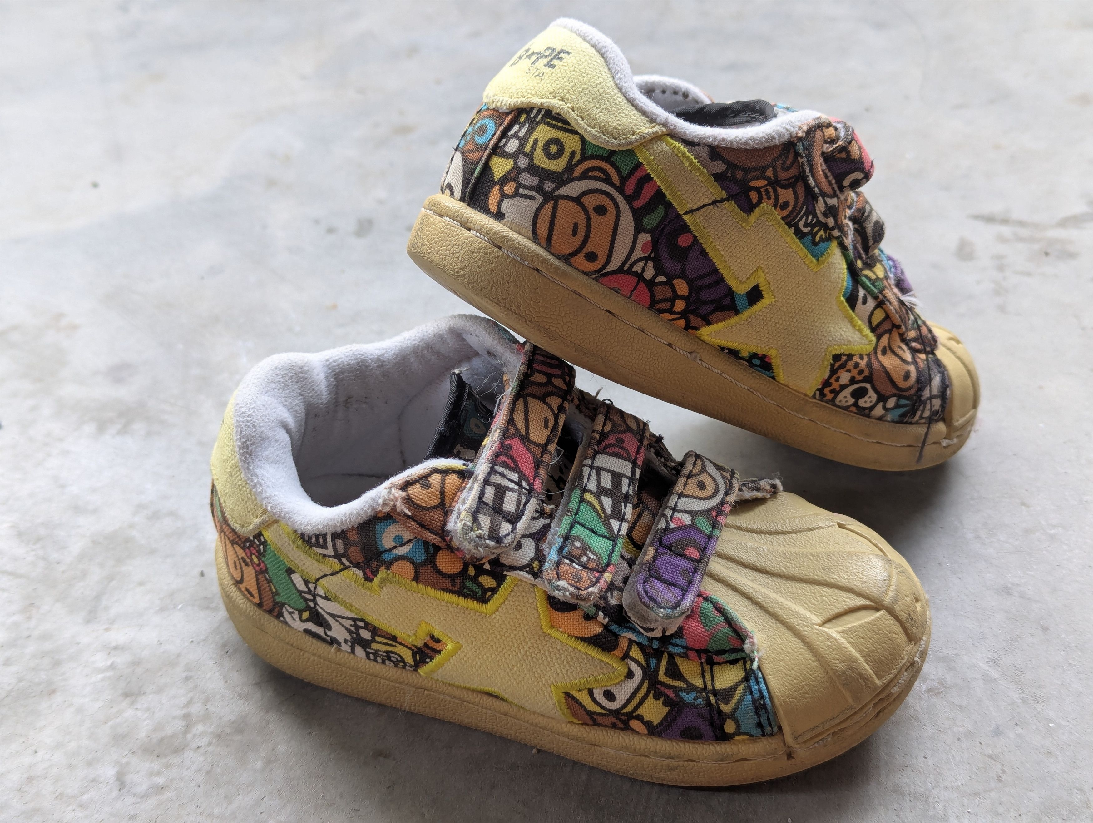 Bape A BATHING APE BAPE Bapesta Skullsta Kids Baby Milo Sneakers Size US 5 / EU 37 - 4 Thumbnail