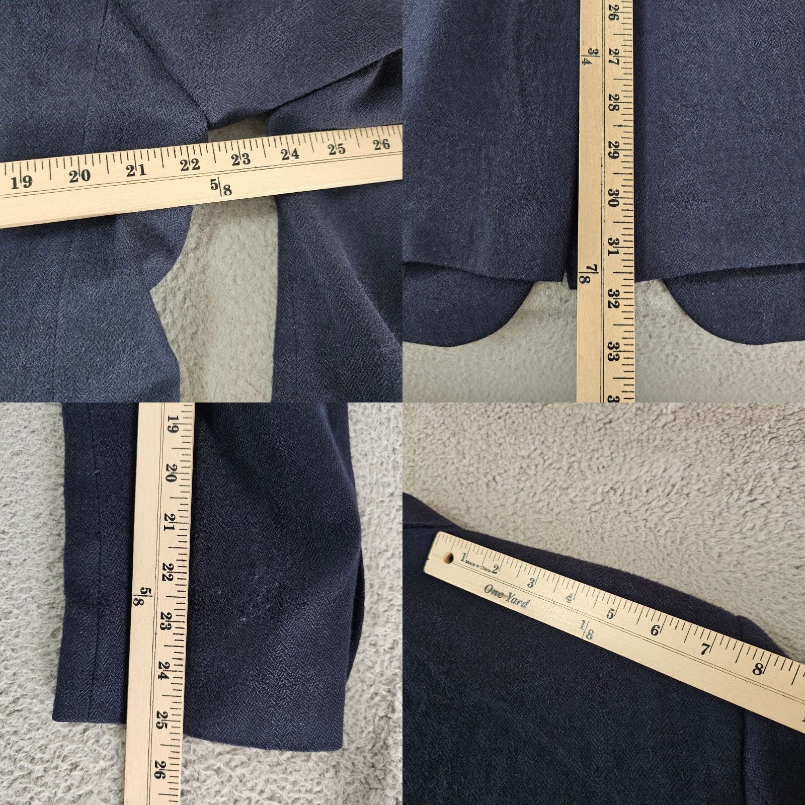 Nordstrom Nordstrom Loro Piana Blazer Mens 44L Navy 2 Button Single-Breasted Notch Lapel Wool Camelhair Tweed Jacket Size 44R - 9 Thumbnail