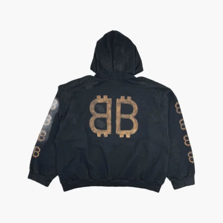 Balenciaga Balenciaga FW23 Distressed Logo Hoodie 0079-2507 Size US L / EU 52-54 / 3 - 3 Thumbnail