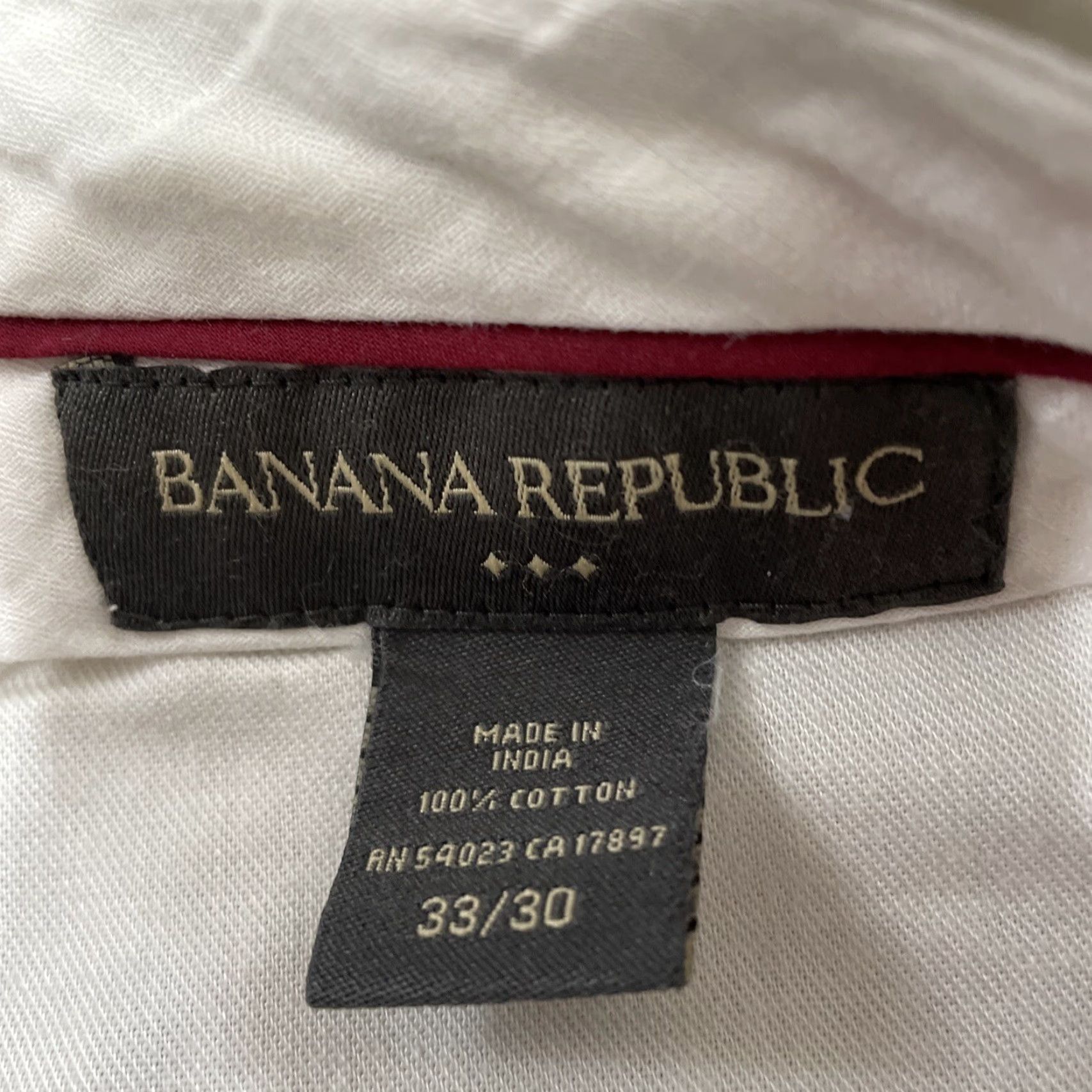 Banana Republic VINTAGE Banana Republic Pants Men 33x30 Flat Front Chino Beiga Khakis Pinstripe Nautical Preppy 2007 MENS Size US 33 - 5 Thumbnail