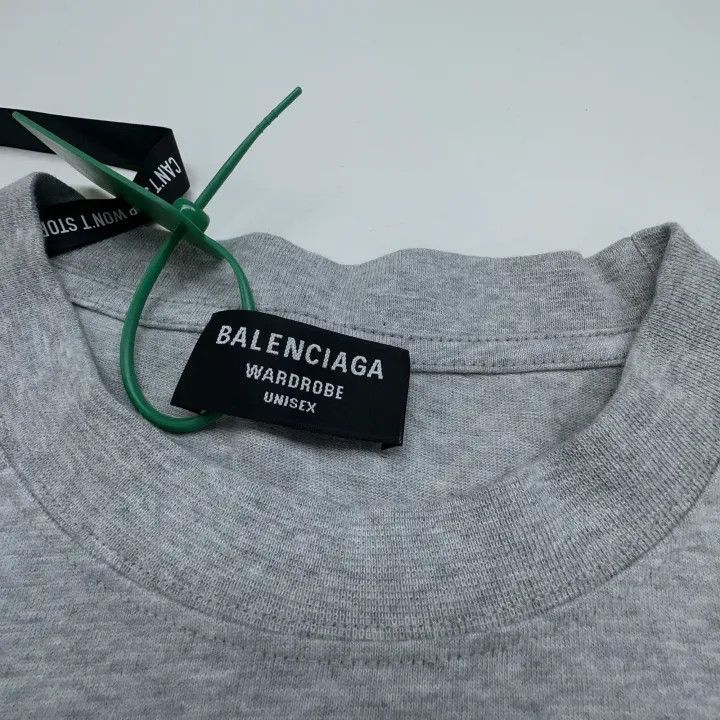 Balenciaga Balenciaga Balenciaga Gray Logo Print TShirt for Men -2507 Size US L / EU 52-54 / 3 - 2 Thumbnail