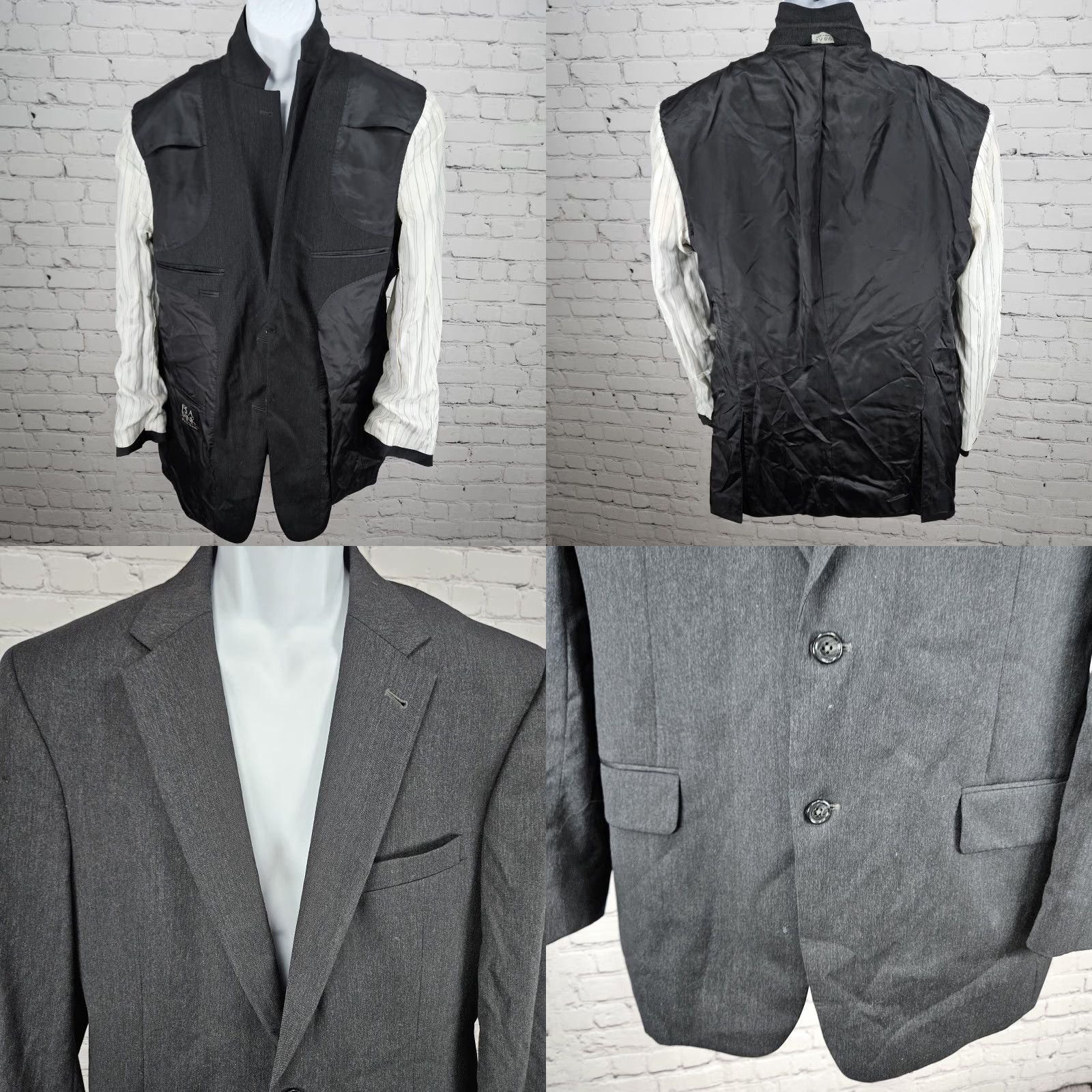 Jos. A. Bank Jos A Bank Grey 100% Wool Signature Tailored Fit Button Blazer Sport Coat 42L Jacket Blazer Mens Size 44R - 8 Thumbnail