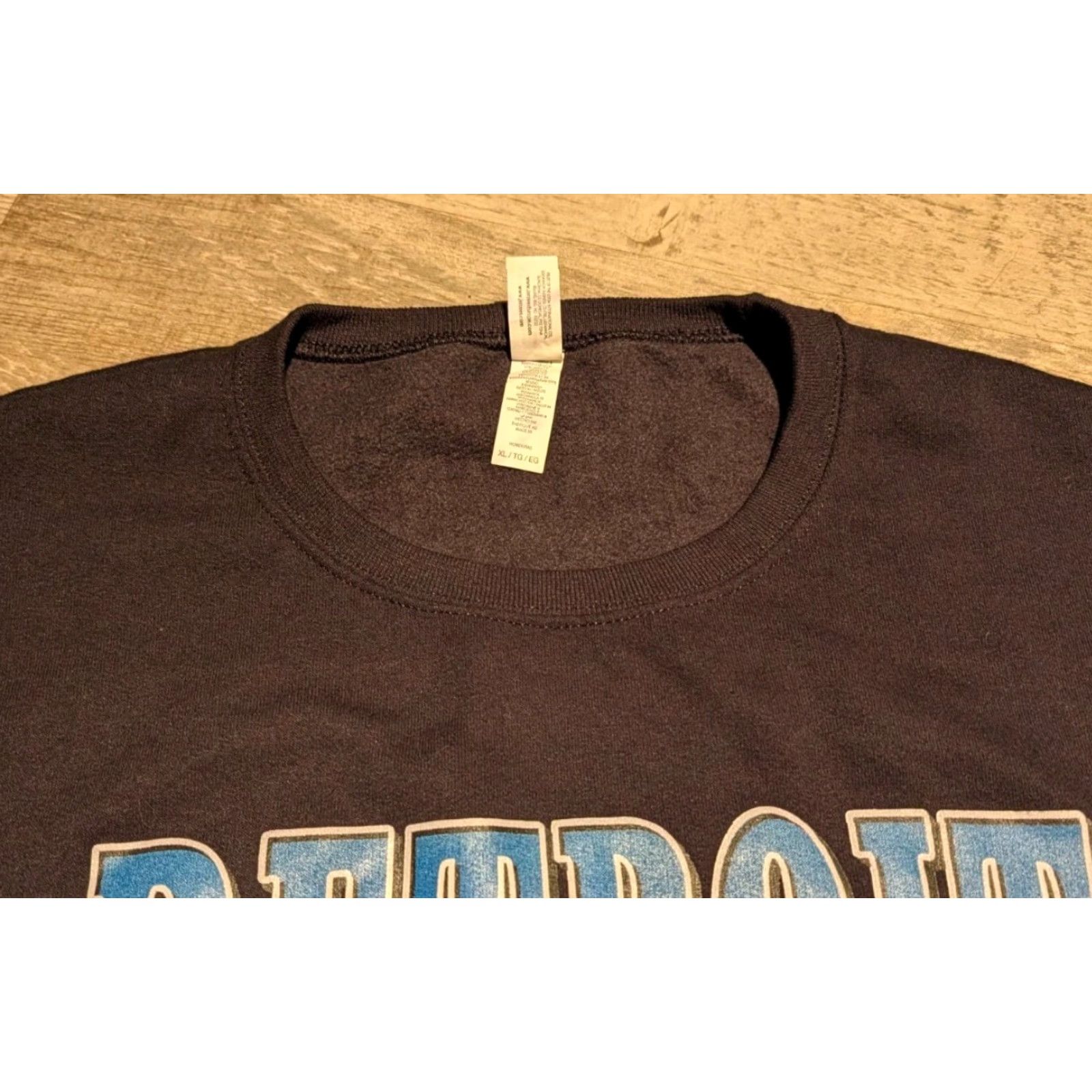 Jerzees Detroit Lions Graphic Crewneck Sweatshirt Black Mens XL Fleece Pullover Size US XL / EU 56 / 4 - 5 Thumbnail