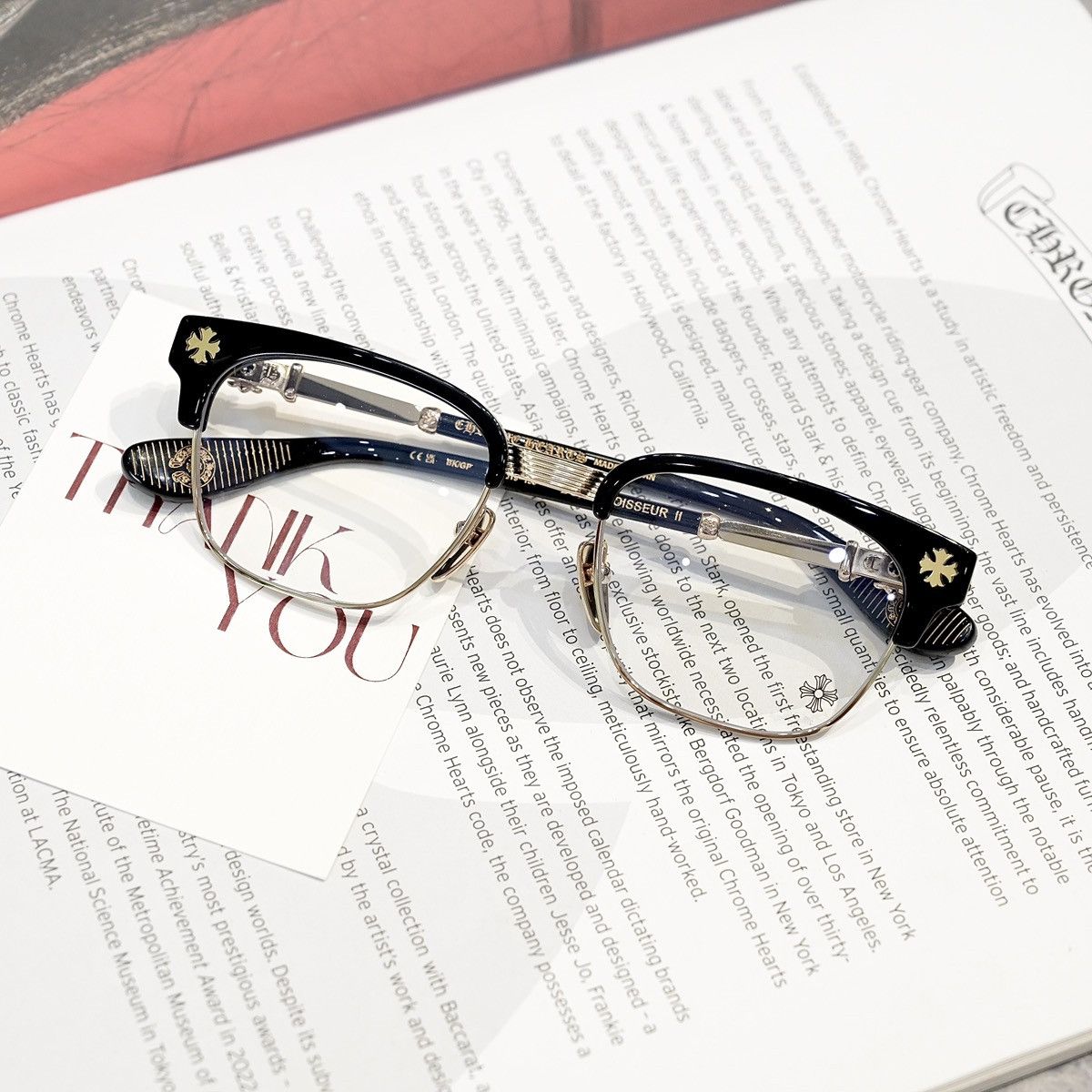 Chrome Hearts CHROME HEARTS BONENNOISSEUR II BLACK/ GOLD PLATED GLASSES Size ONE SIZE - 1 Thumbnail