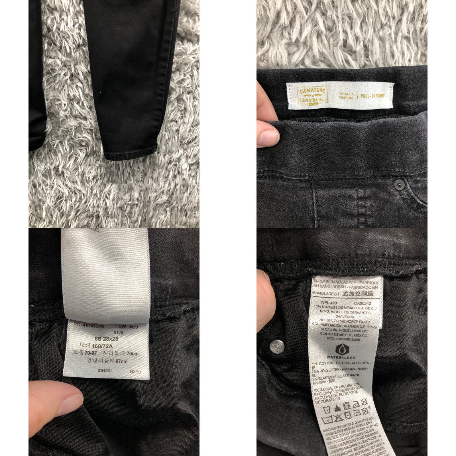Levi's Levi's Pull-On Skinny Jeans Size 6 Womens Mid Rise Dark Wash Black Denim Size 28" / US 6 / IT 42 - 8 Thumbnail