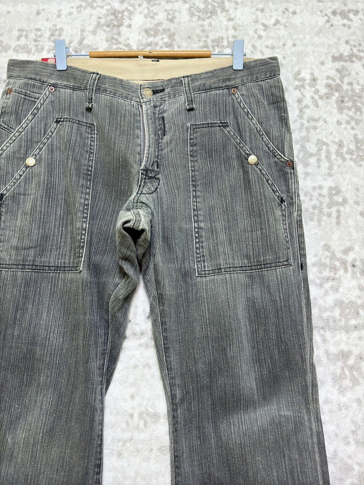 Japanese Brand Vintage Blueway Pinstriped Double Pocket Worker Style Size US 36 / EU 52 - 5 Thumbnail