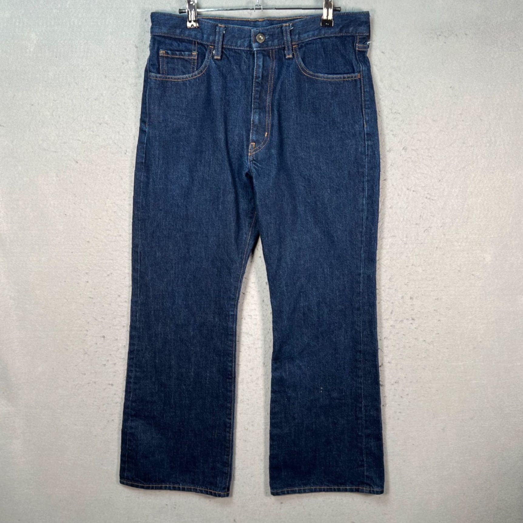 Muji Muji Mens Jeans 29 Blue Bootcut Denim 100% Cotton Size US 29 - 2 Thumbnail