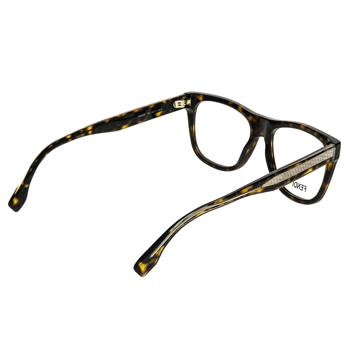Fendi FENDI 50070 Brown Havana Gold Print Eyeglasses FE50070I 052 Size ONE SIZE - 7 Thumbnail