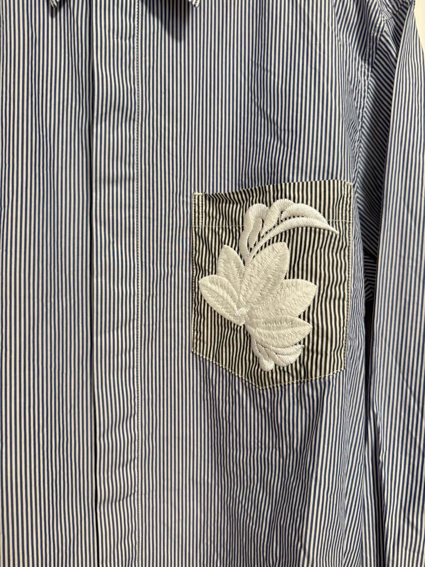 3.1 Phillip Lim 3.1 Phillip Lim Men's Embroidered Striped Casual Shirt K9 Size US L / EU 52-54 / 3 - 3 Thumbnail