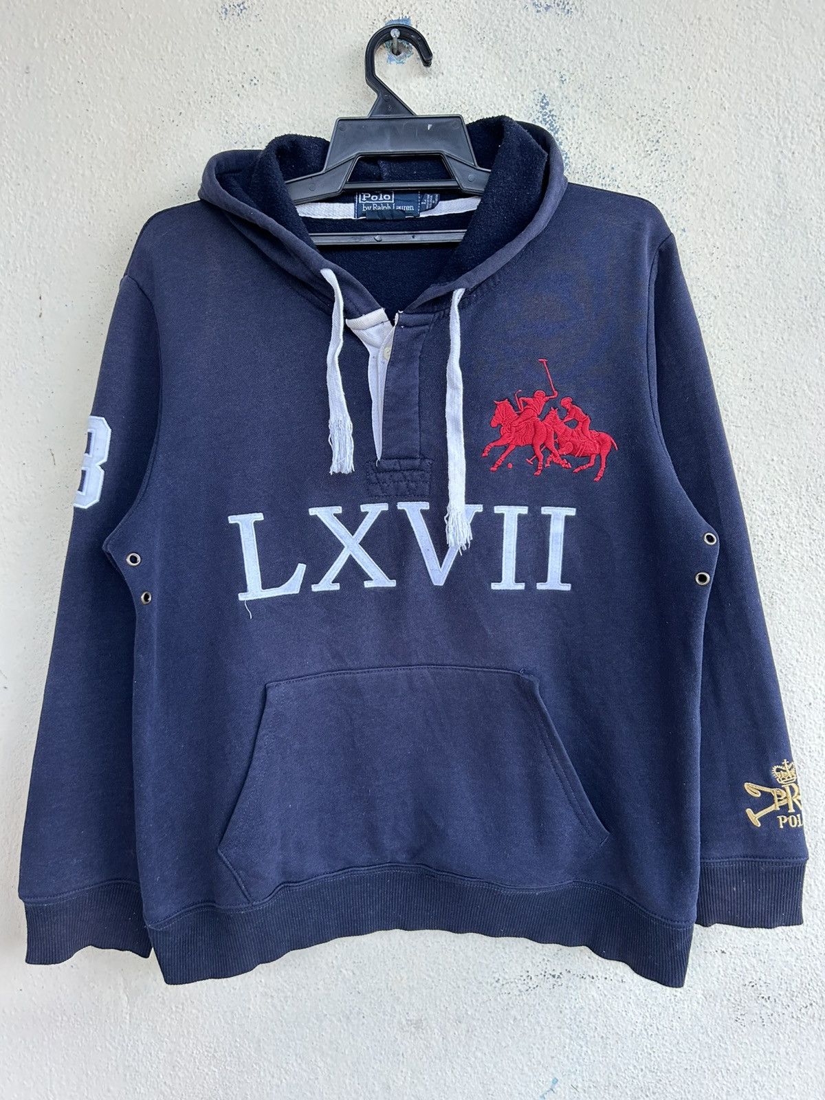 Polo Ralph Lauren × Ralph Lauren × Vintage Vintage Polo by Ralph Lauren Half Buttons Up Hoodie Size US L / EU 52-54 / 3 - 1 Thumbnail