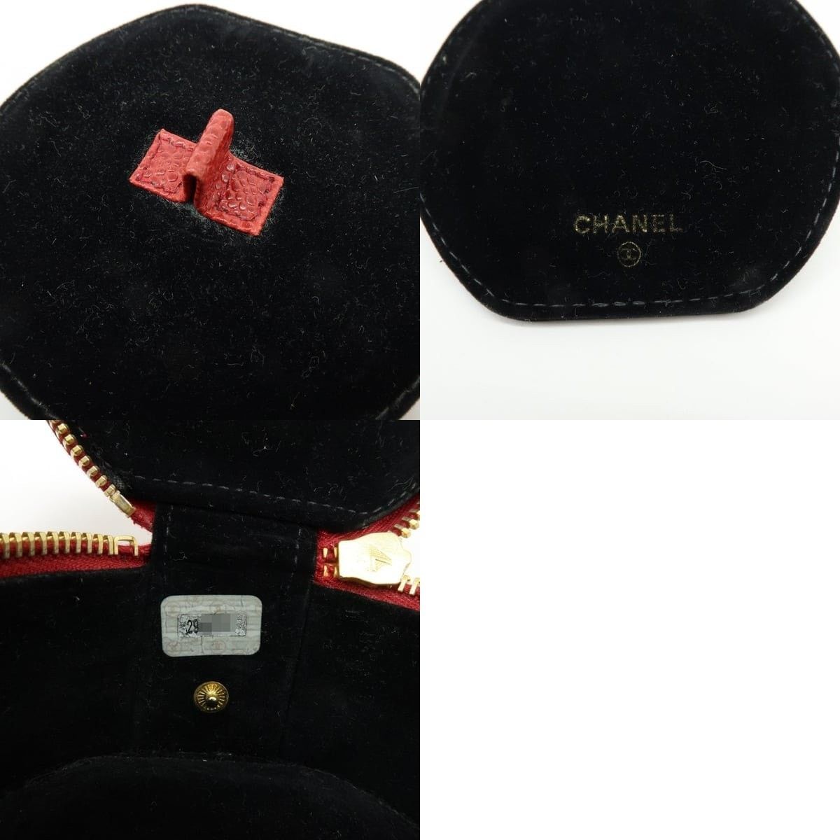Chanel Chanel CC Logo Caviar Leather Cosmetic Pouch Red Size ONE SIZE - 7 Thumbnail