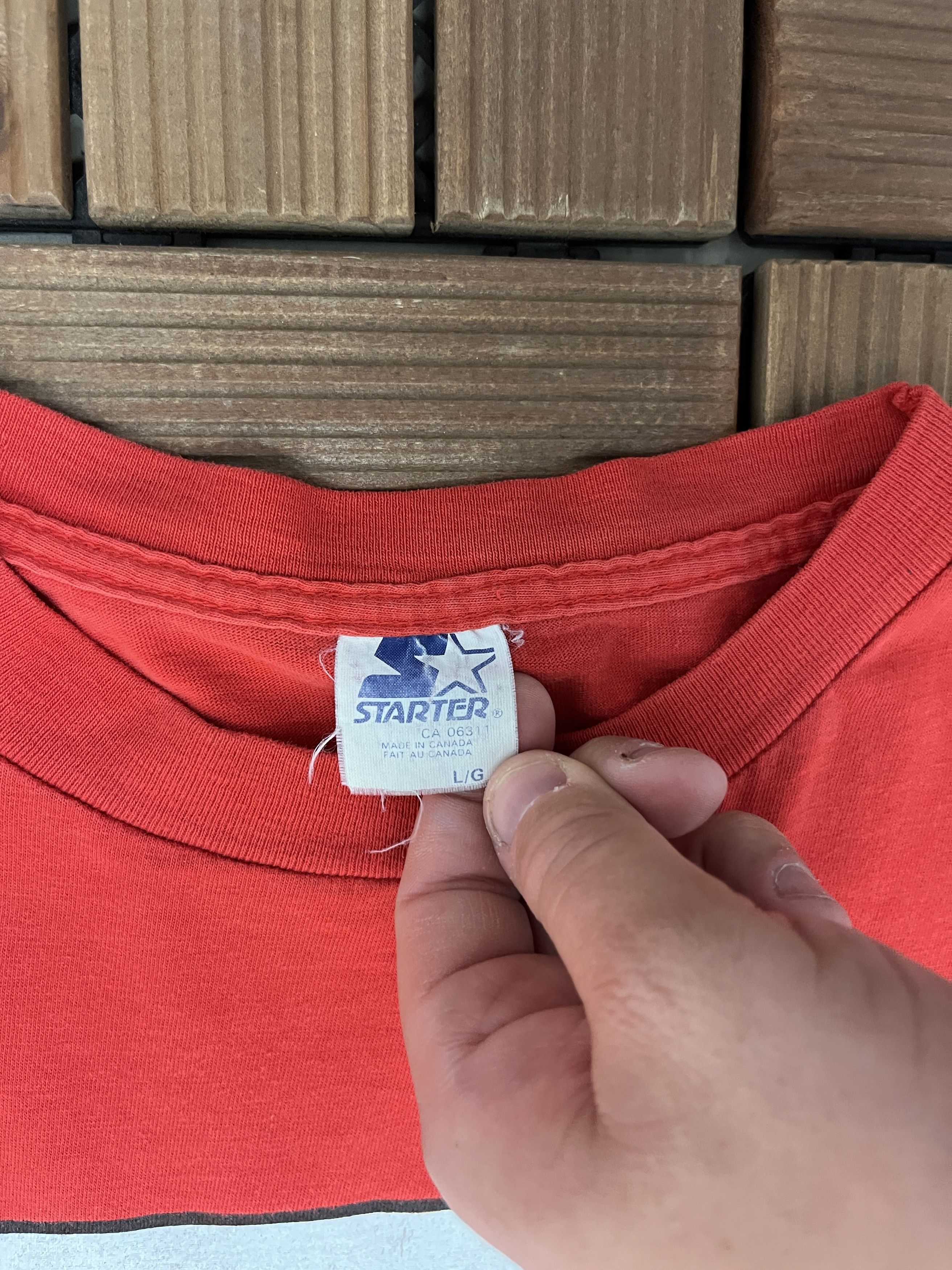 Starter × Vintage Philadelphia 76ers Vintage Red Starter T-Shirt Tee Size US L / EU 52-54 / 3 - 6 Thumbnail