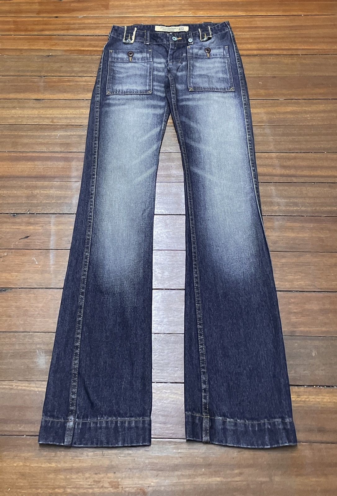 Diesel × Vintage Very Rare Design Vintage Brand Diesel Flared Jeans 1990s Size US 29 - 1 Thumbnail