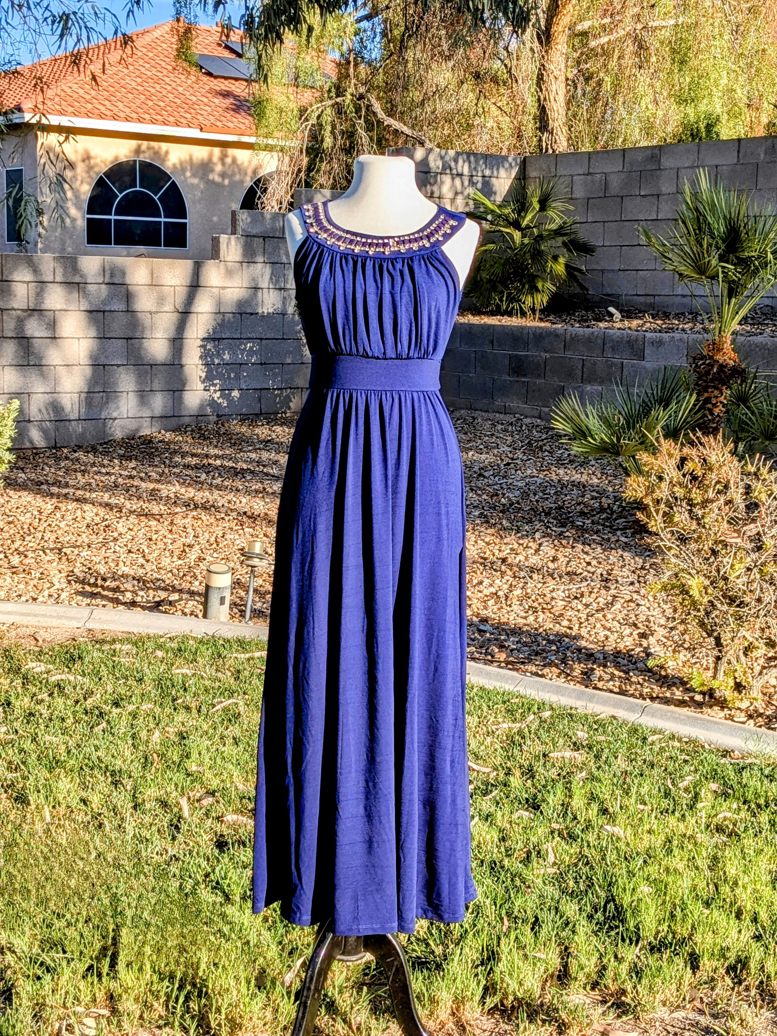 Designer Sandiva Sleeveless Long Maxi Dress MISSING 1-JEWEL Size S / US 4 / IT 40 - 1 Thumbnail