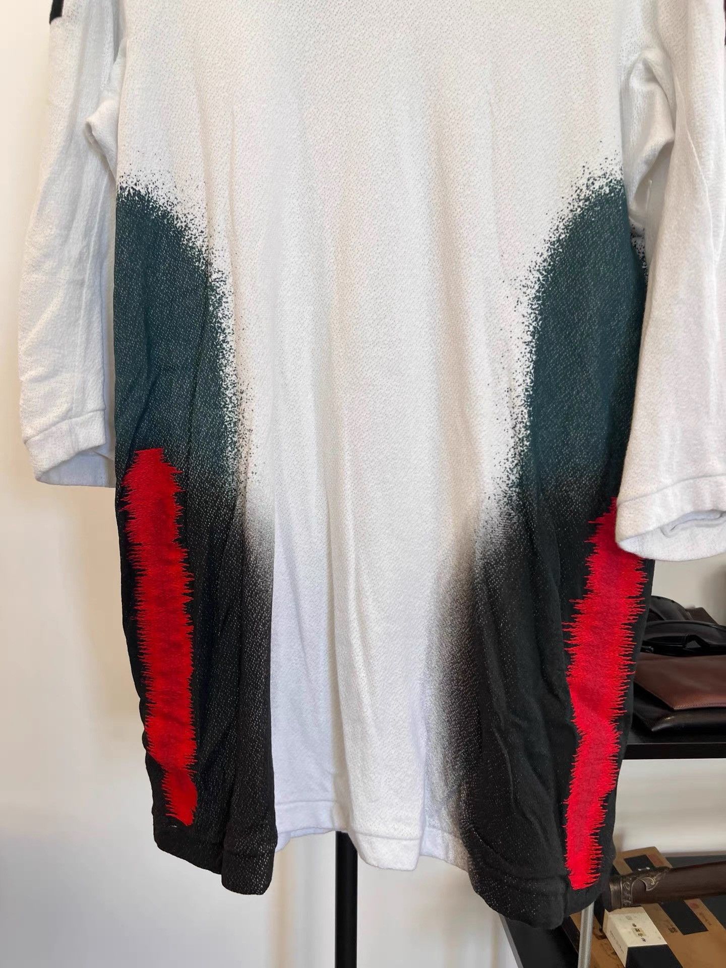 11 By Boris Bidjan Saberi 11by BBS Embroidered Sheer 3/4 Sleeve T-Shirt K35 Size US L / EU 52-54 / 3 - 4 Thumbnail