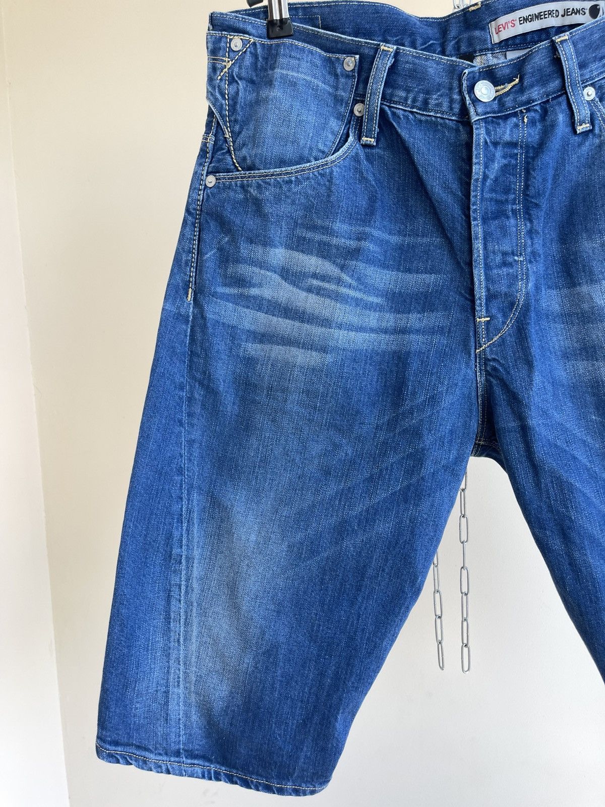 Levi's Engineered Jeans Twisted Seam Denim Shorts Vintage 2000s Size US 32 / EU 48 - 13 Thumbnail