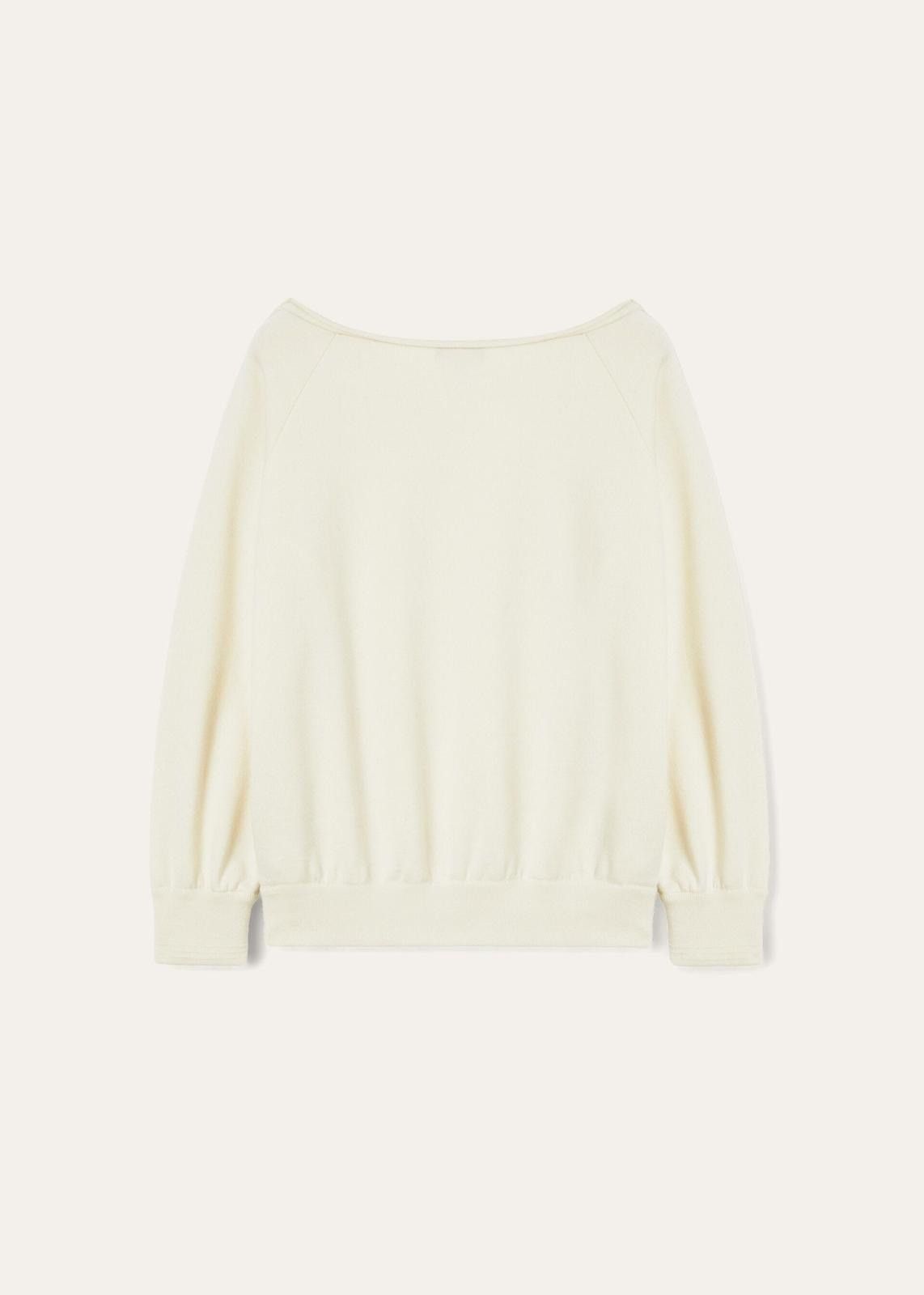 Loro Piana o1srvl11e1124 Cocooning Cashmere Fleece Sweatshirt in Ivory Size XS / US 0-2 / IT 36-38 - 2 Thumbnail